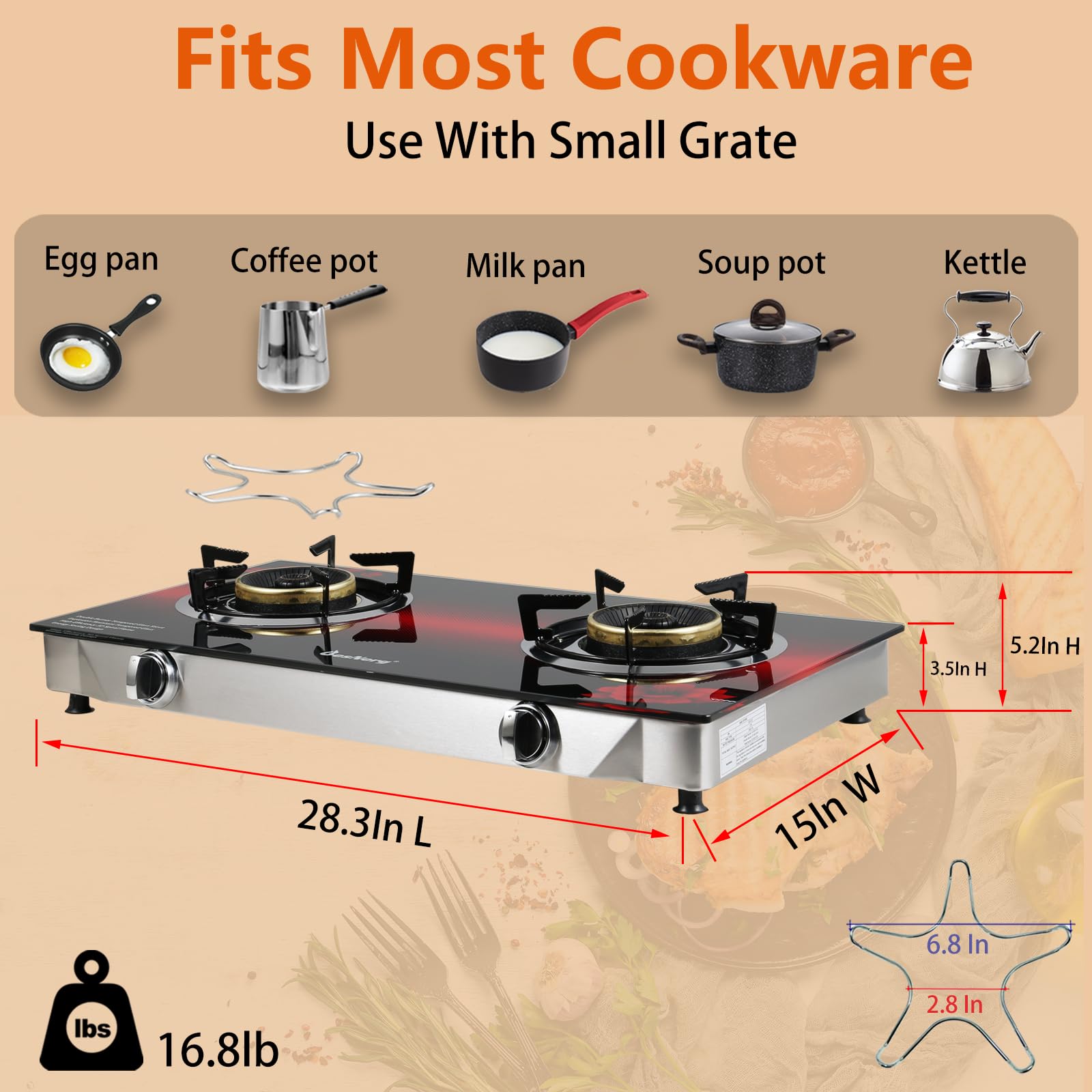 BesNerg Gas Stove 2 Burner Propane Stove Two Burner Portable Gas BesNerg Gas Stove 2 Burner Propane Stove Two Burner Portable Gas