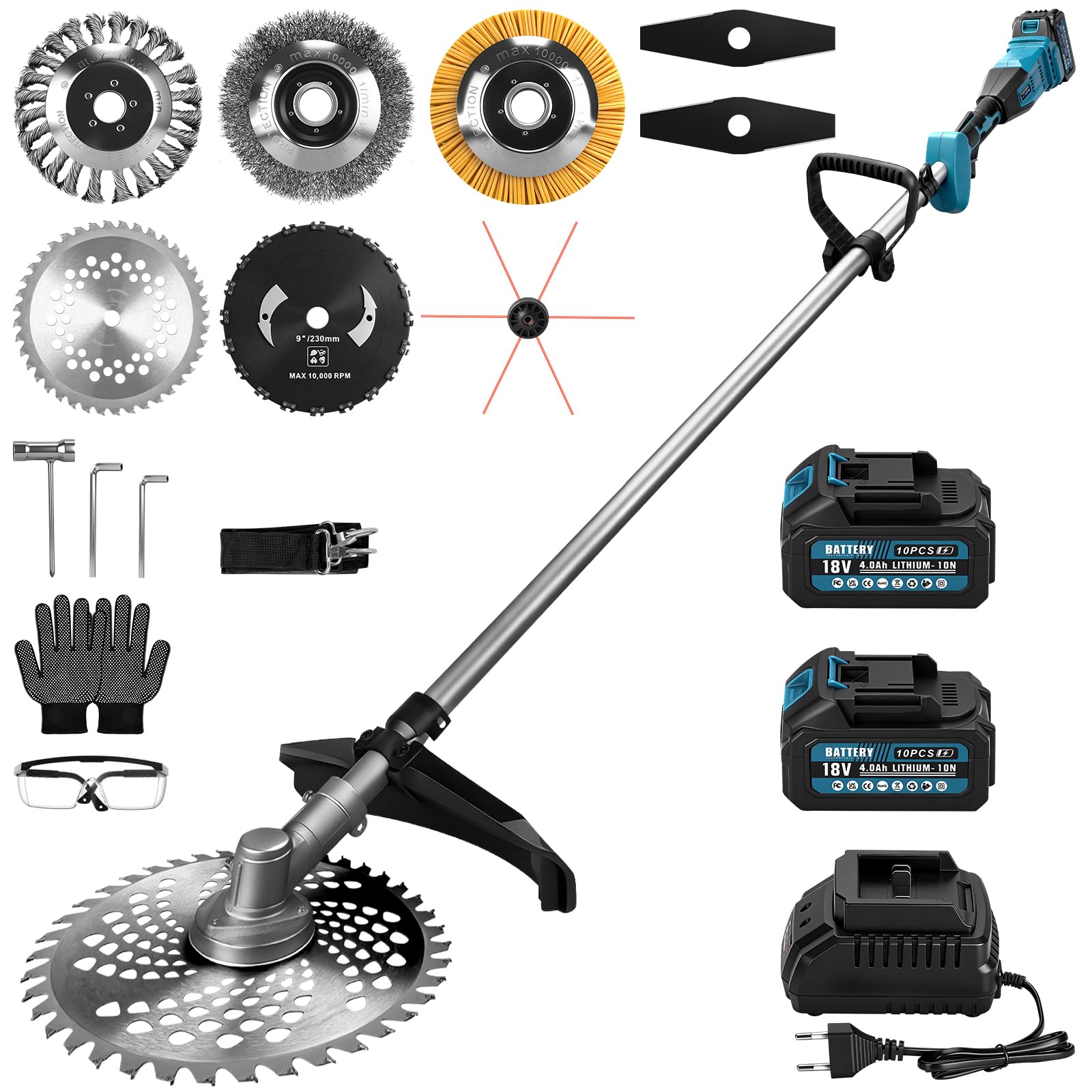 Akumulatorowa podkaszarka do Makita 1380 W, z 2 akumulatorami i ładowarką
