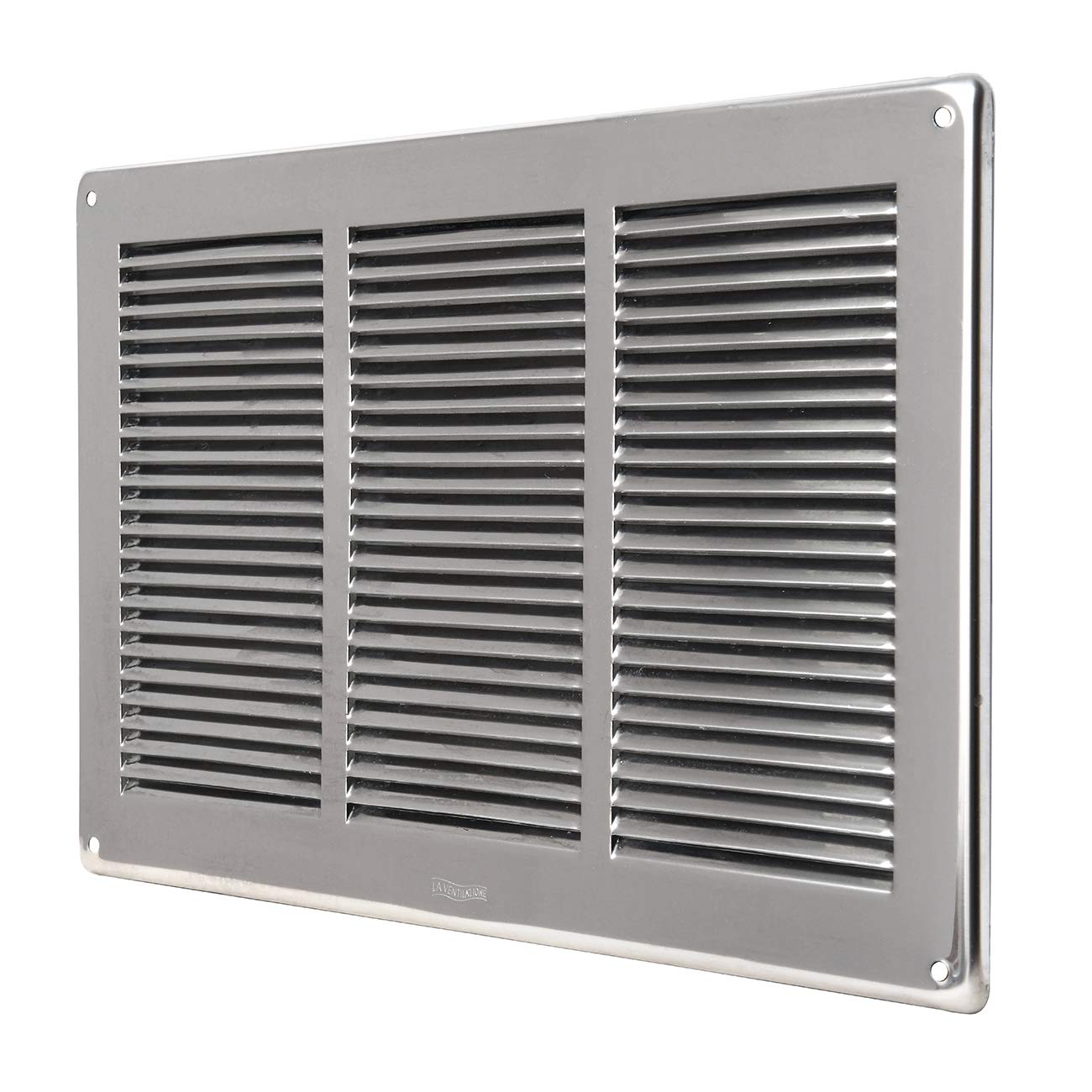 La Ventilazione GIN3424 Griglia di ventilazione rettangolare in Acciaio Inox430 da Sovrapporre. Dimensioni 340x240 mm