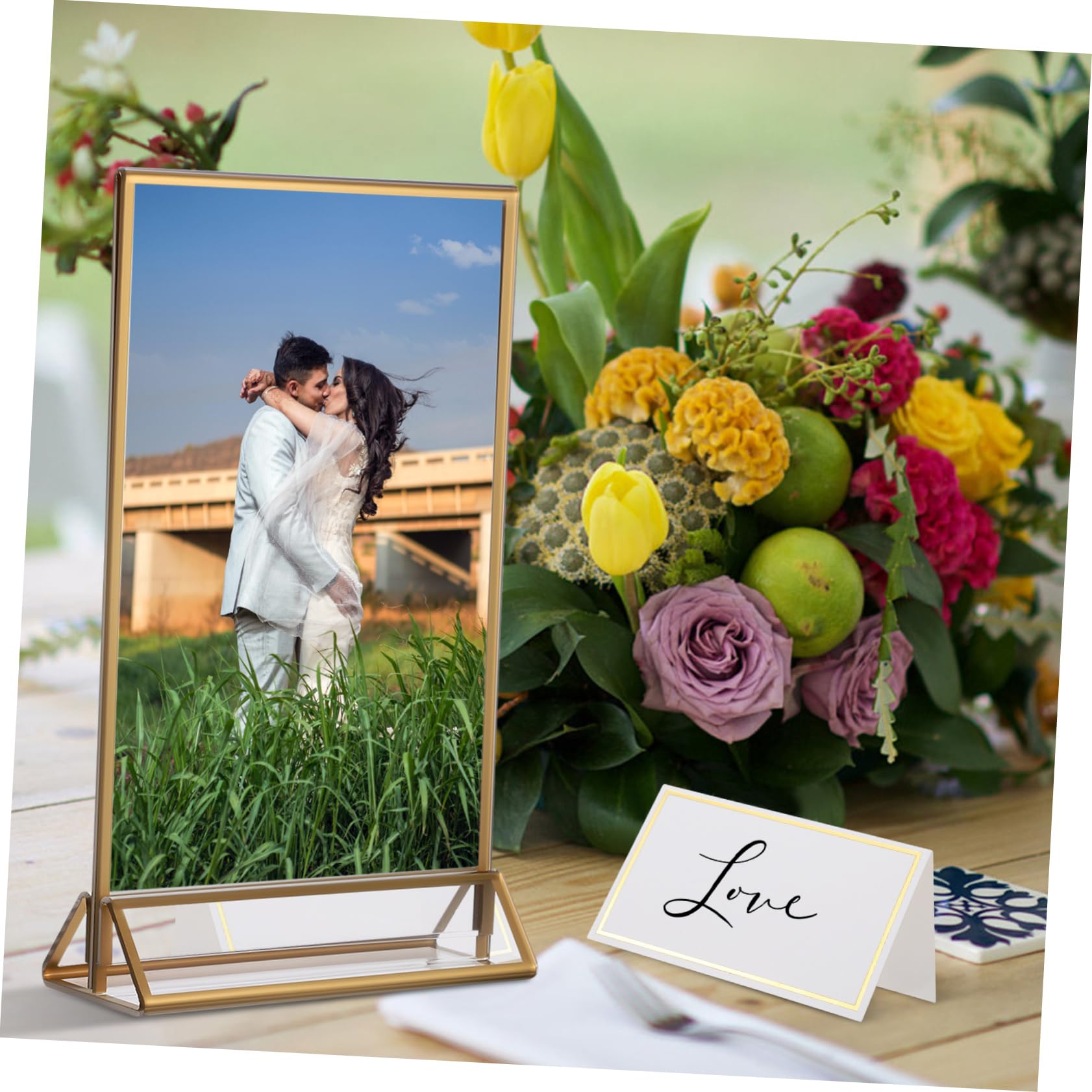 6 Stück Tischaufsteller Doppelseitige Menühalter für Hochzeiten Werbeanzeigen Preisschilder Modern und Klar für Events und
