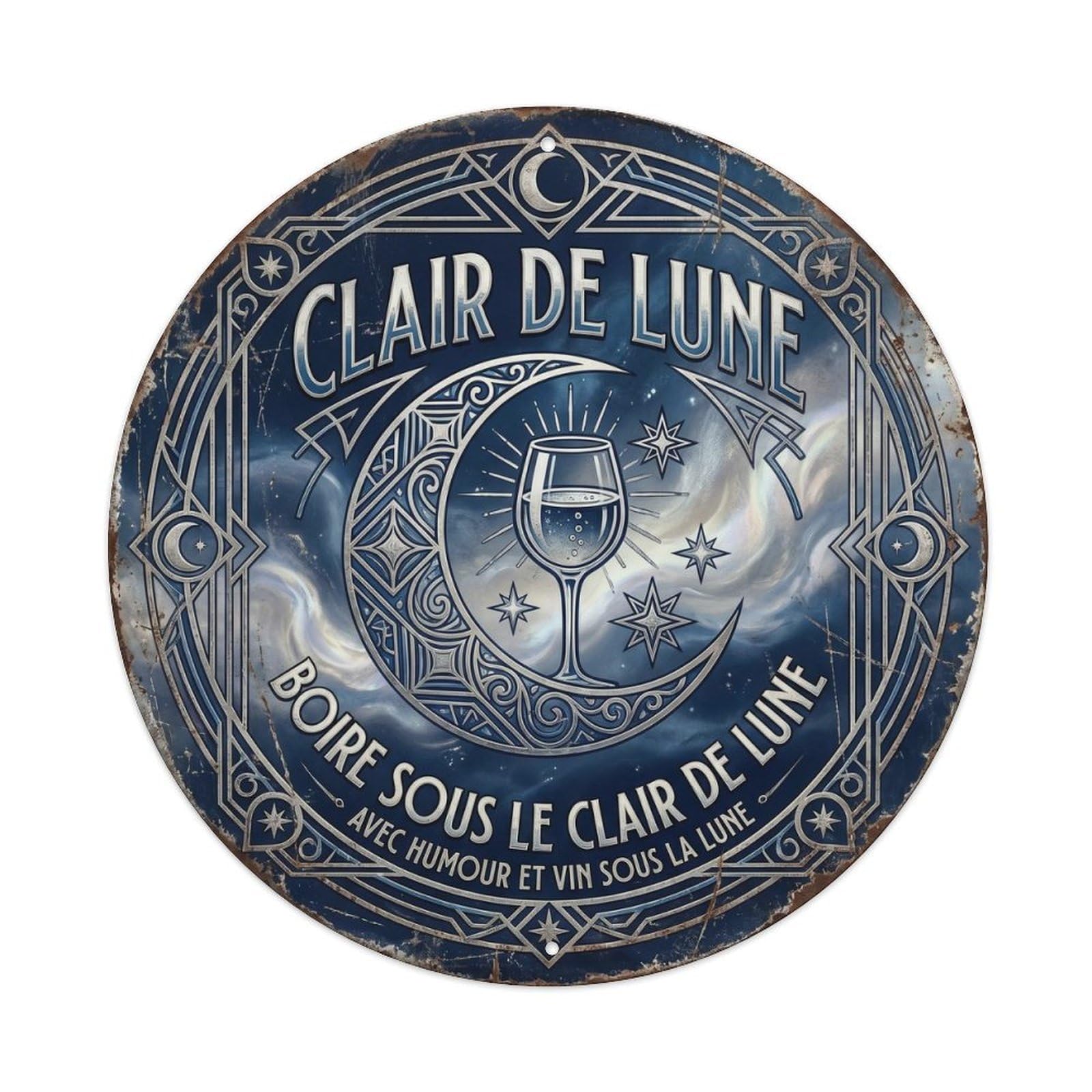 Moonlight Humorous Tavern Moonlight Vintage Metal Tin Sign Plaque Wall Decor for Cafe, Club Bar, Office, Garden Metal Poster 8x8Inch