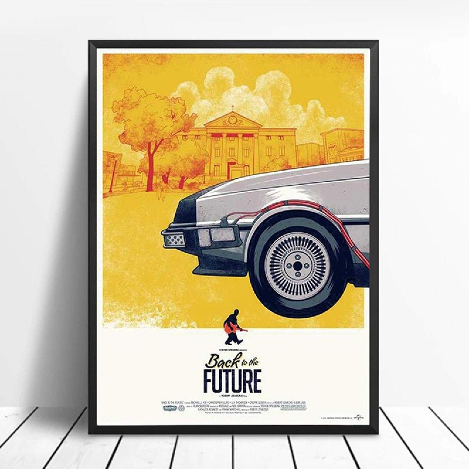 ZHMANLUCK 3 Piezas Decoración de Pared Regreso al Futuro Cuadros de Coches Pintura en Lienzo Carteles de Películas e Impresiones Arte de Pared para Sala de Estar 60x80cm(24x32in) x3 Con Marco