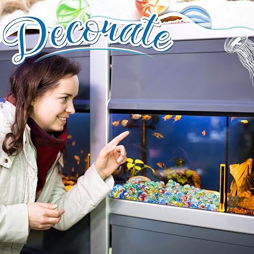 Miniatura 5 de Libima 2400 piezas de ojos de gatos, canicas de vidrio, mezcla de colores, 0.55 pulgadas, sólidas, redondas, mármoles de vidrio coloridos, a granel