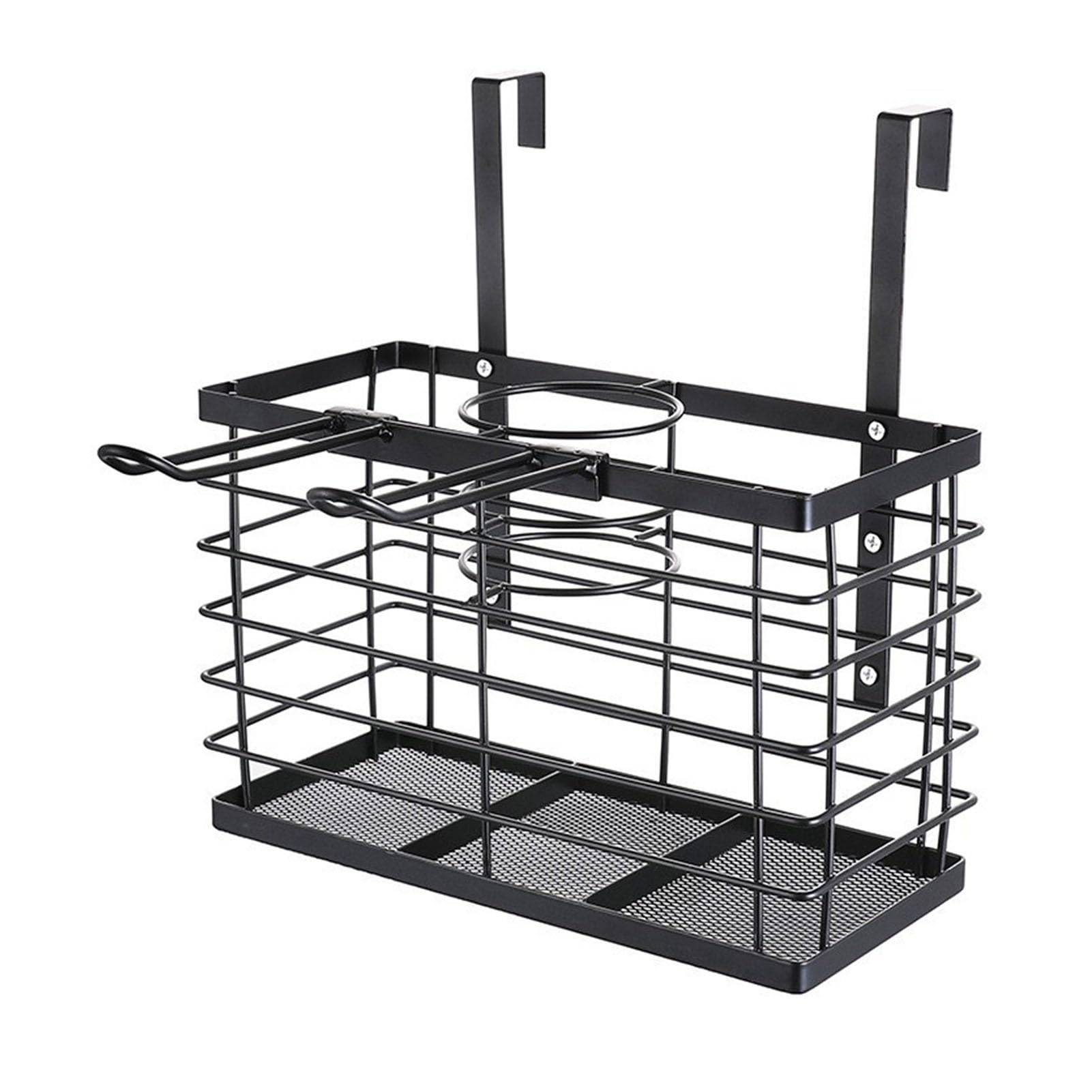 Support de sèche-cheveux réglable en hauteur 3 en 1 pour porte d'armoire de rangement pour sèche-cheveux, fers plats, baguettes à friser