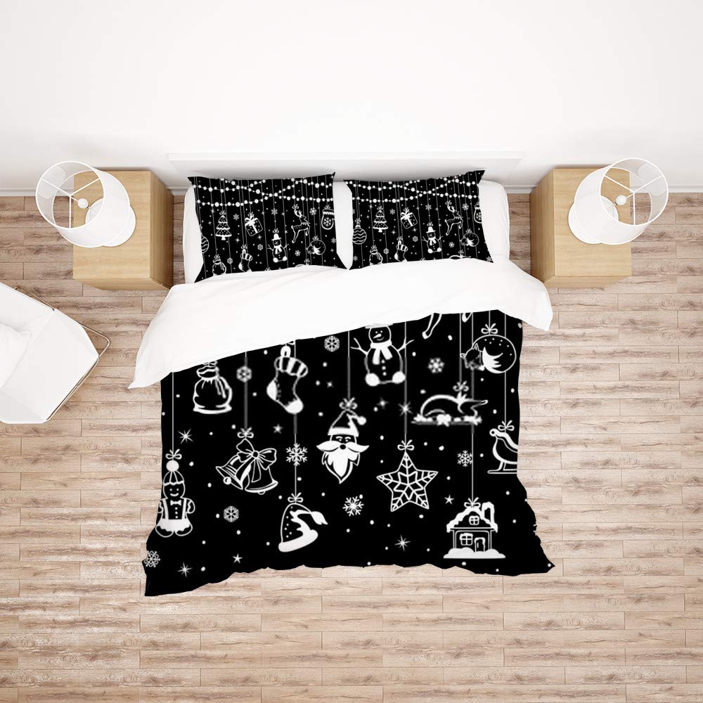 Parure de lit motif Noël King en polyester ultra doux haute finition