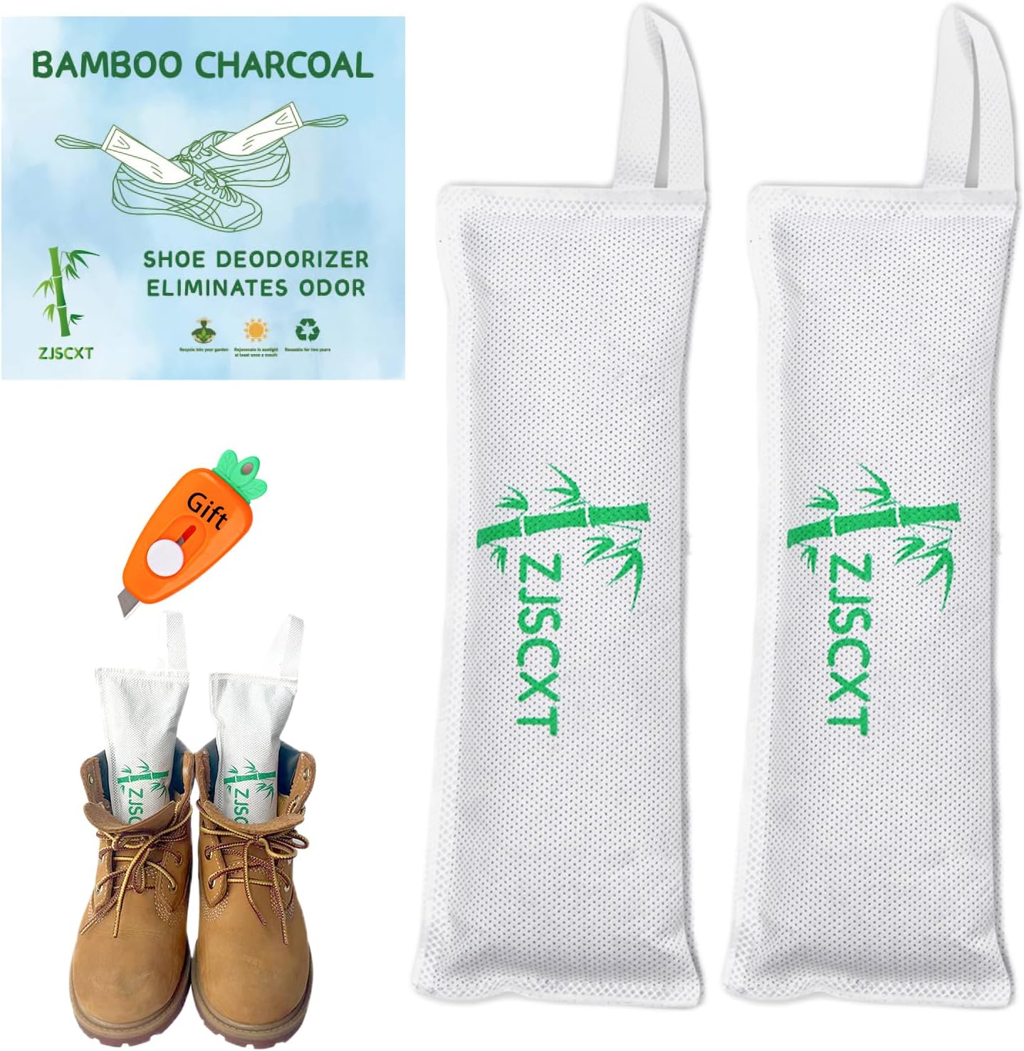 Charcoal Shoe Odor Deodorizer Inserts Smells Eliminator