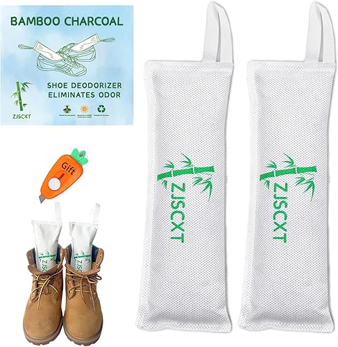 Eliminador de olores de zapatos de carbón - Insertos desodorantes para botas de trabajo, tenis, bolsas de gimnasio que absorben olores con abridor
