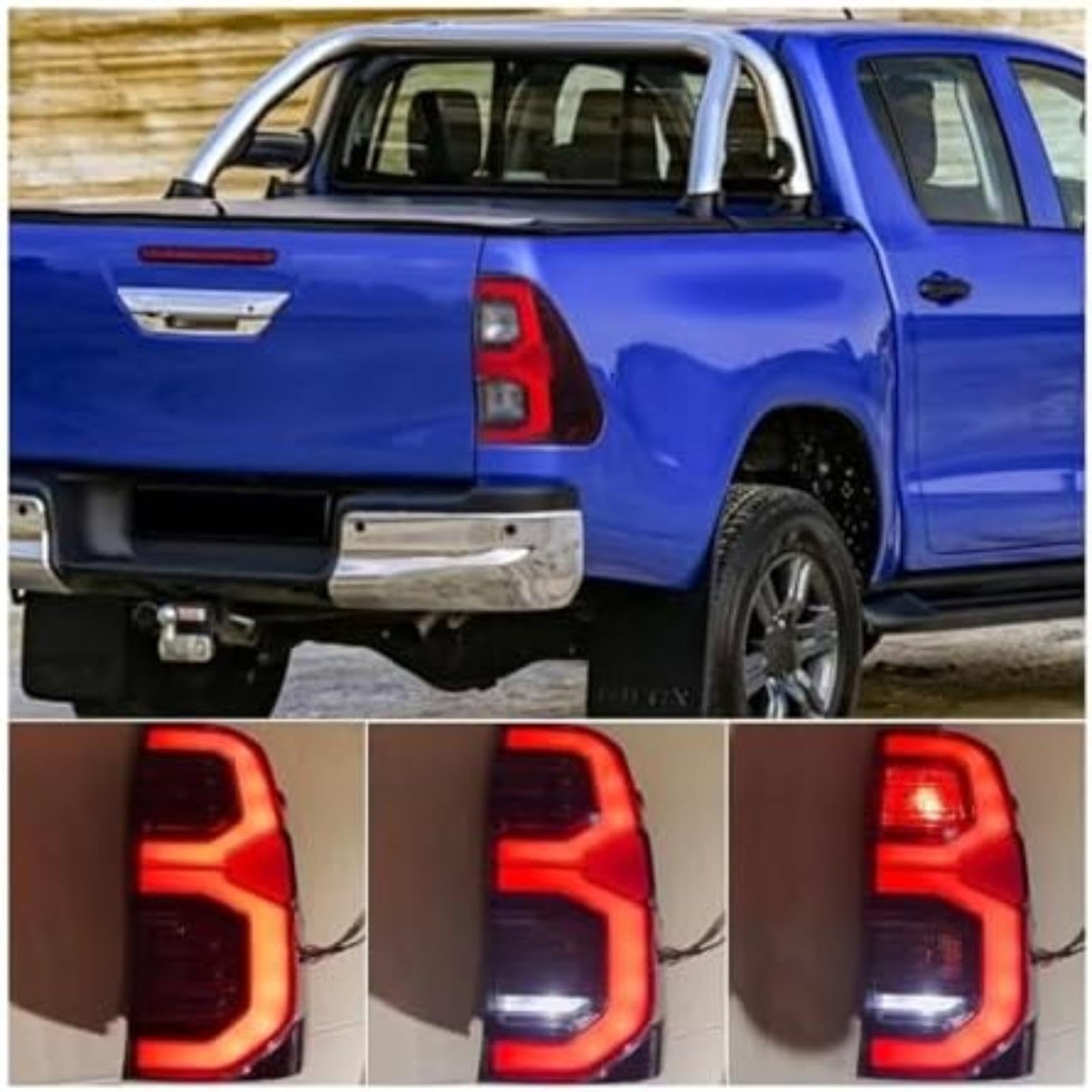 Dla TOYOTA, dla Hilux, dla Revo 2015-2021 1 para tylnych świateł samochodowych lampa hamowania, dla cofania tylne światło kierunkowskazu Lampka kontrolna lusterka bocznego (2) (2)