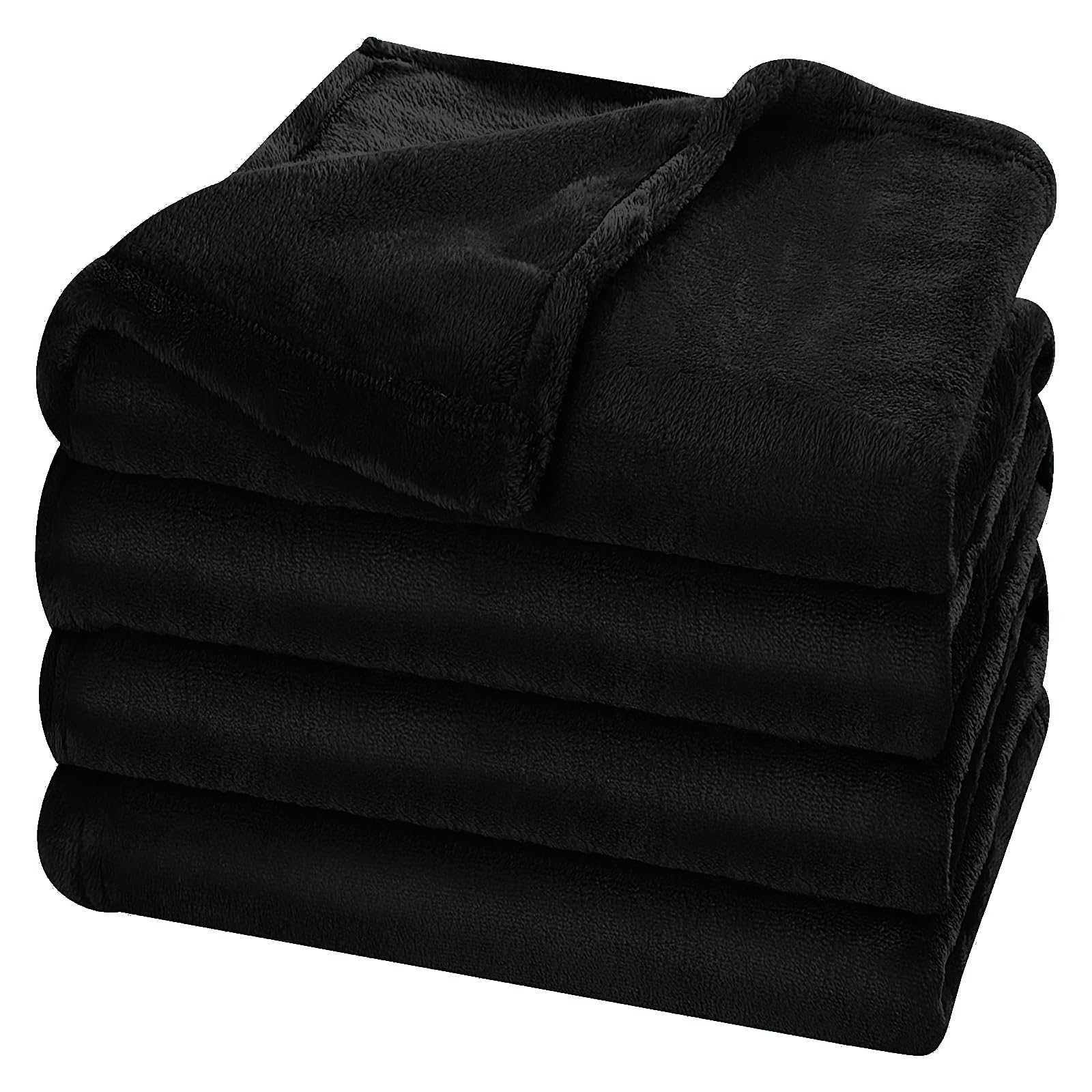 Fleece Blanket Lightweight Throw Blankets for Sofa,Couch,Bed,Super Soft Cozy Microfiber Blanket(Black，5060)