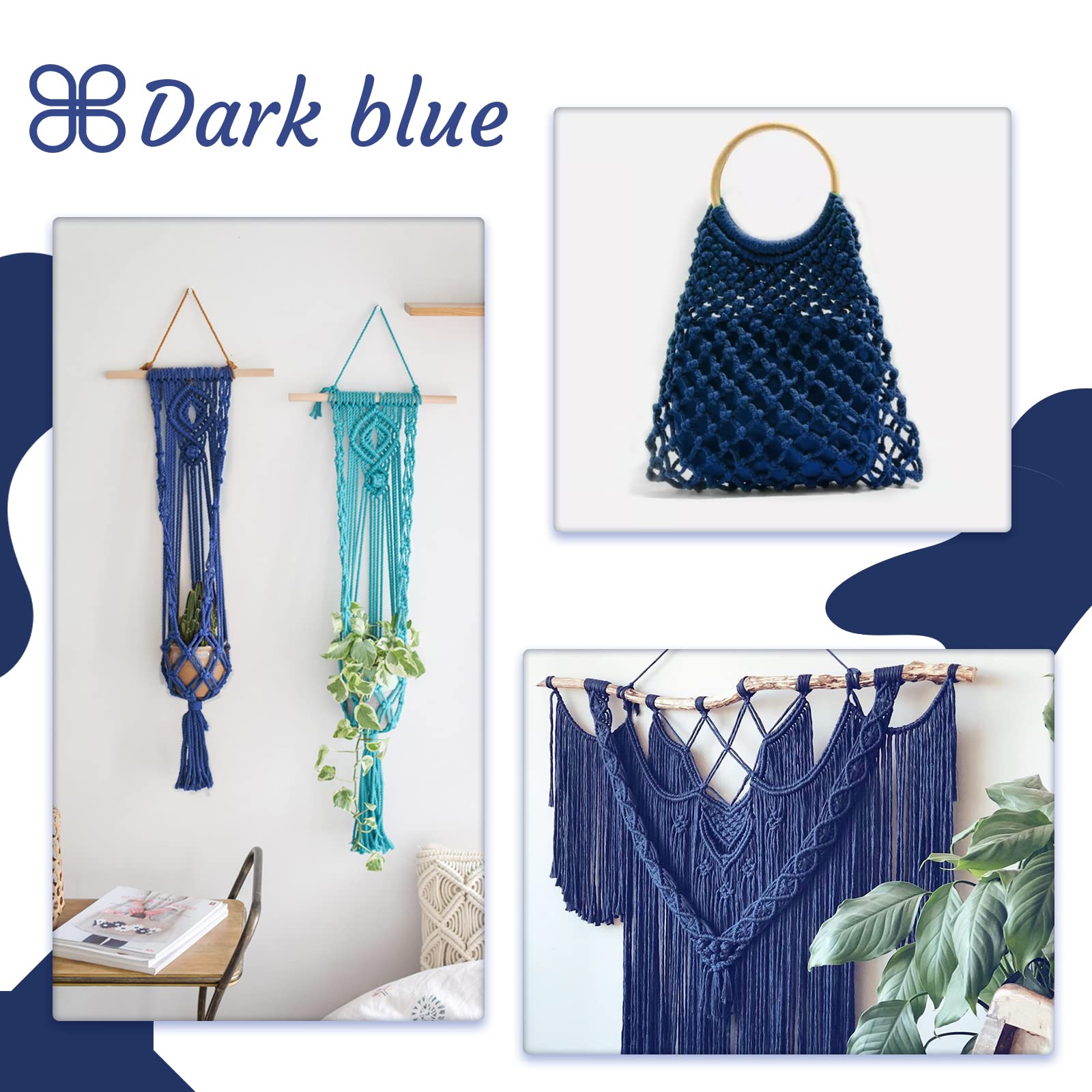 Corda Per Macramè In Cotone - 5mm X 100m, Verde Scuro - Per Piante Appese, Borse E Decorazioni - Foto 5