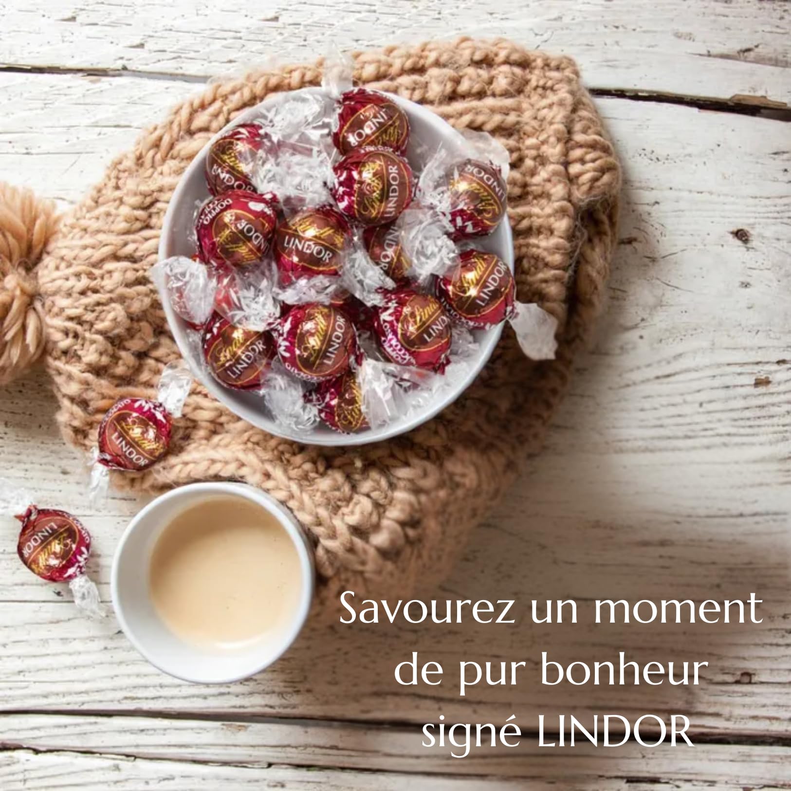 LINDT - 100 bouchées LINDOR Double Chocolat - Boîte 1,25 kg | Chocolats à Offrir ou à Partager pour un Anniversaire, une Fête, un Evènement - Grand Format, Candy Bar, Mariage, Baptême