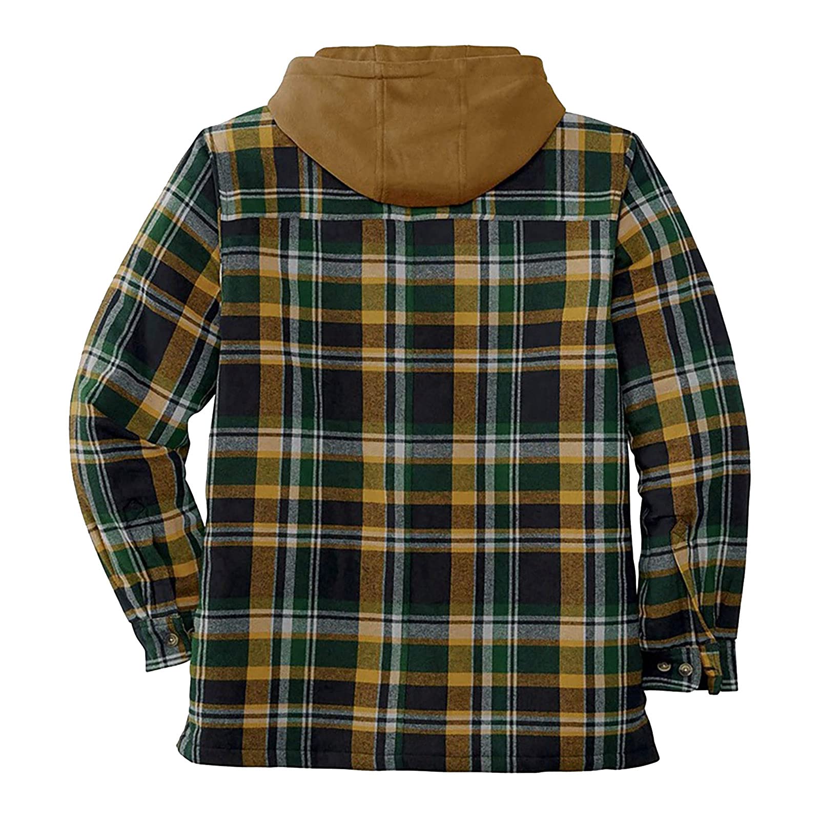 Herren Karohemd Winter Thermohemd Kapuzenhemd Herbst Hemdjacke Dünner Gesteppte Gefütterte Leichte Freizeitjacke Schützendem Holzfällerhemd Kariertes Arbeitshemd