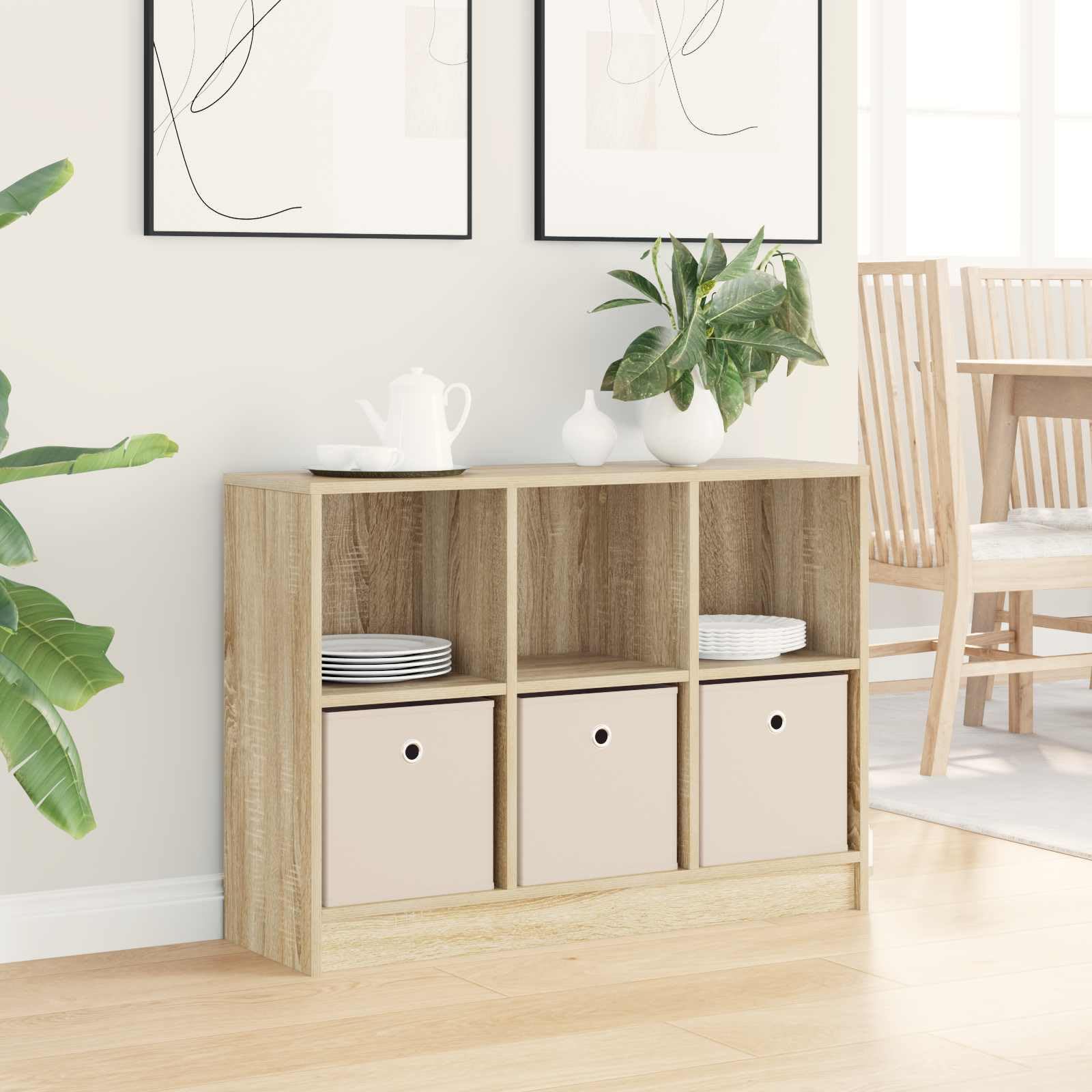 Credenza Sonoma dębowa 88,5 x 27,5 x 63,5 cm, 3 szuflady