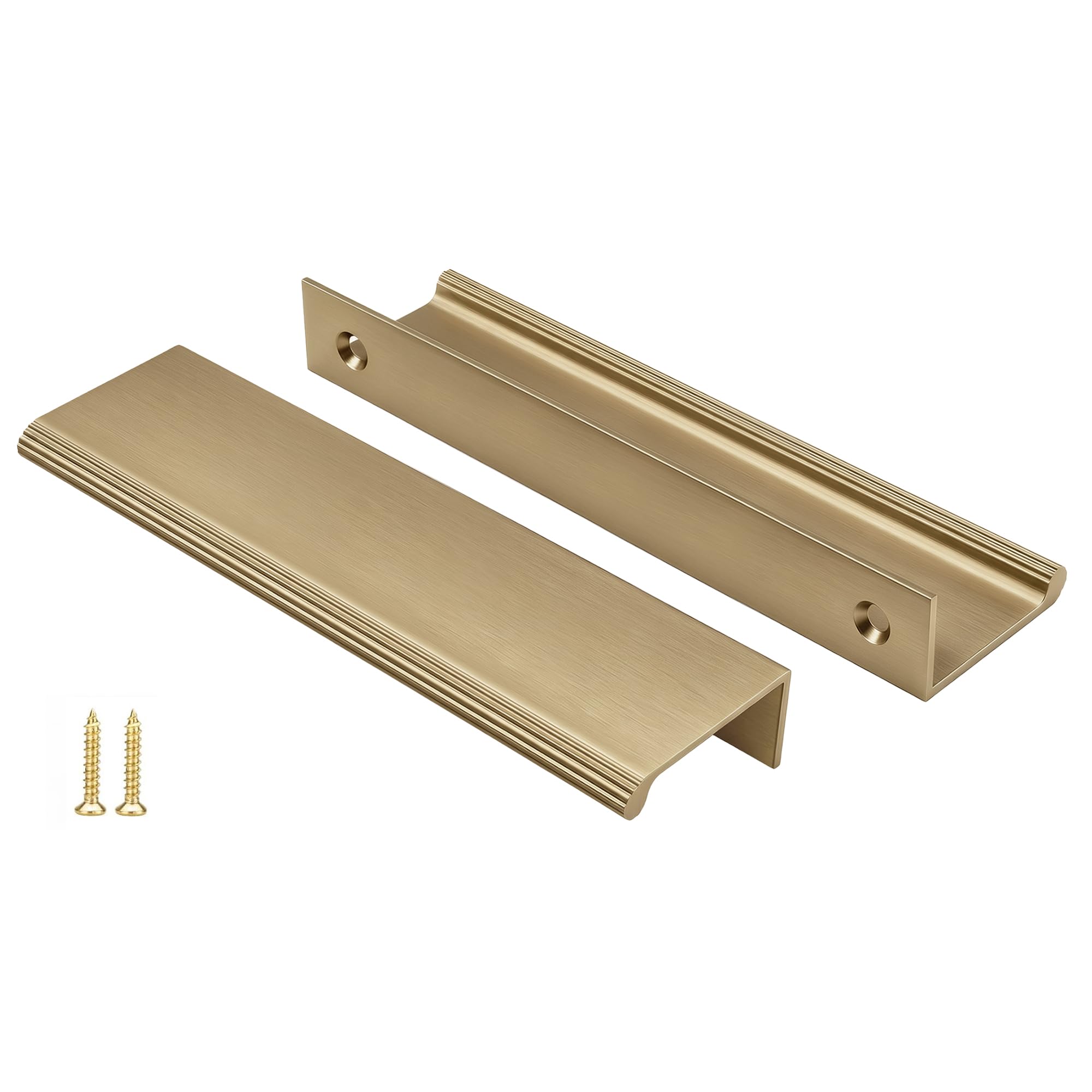 Peaha 10 Pack 4" Champagne Bronze Cabinet Pulls Finger Pulls for Cabinets
