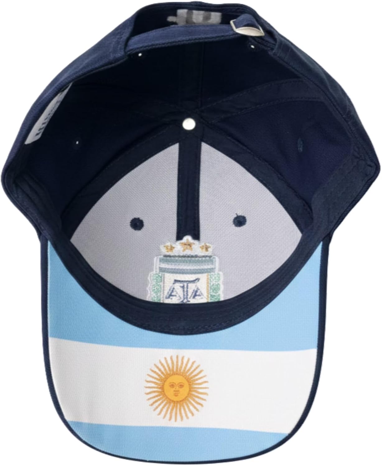 Officially Licensed Argentina AFA Messi #10 Baseball Cap – Adjustable Buckle Strap – Embroidered AFA Crest & Messi #10 Back