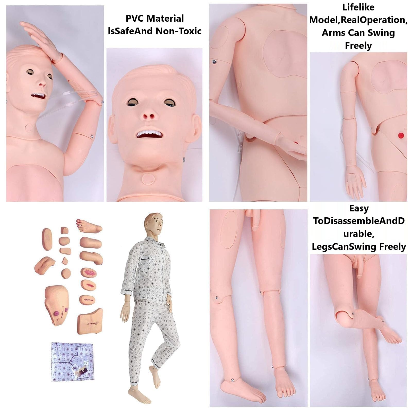 Patientenpflege-Männchen-Training, anatomisches menschliches Modell-Training, CPR-Simulator Basic, Ganzkörper-Trainings-Mannequin, für Studenten, die in der Krankenpflegeausbildung unterrichten.
