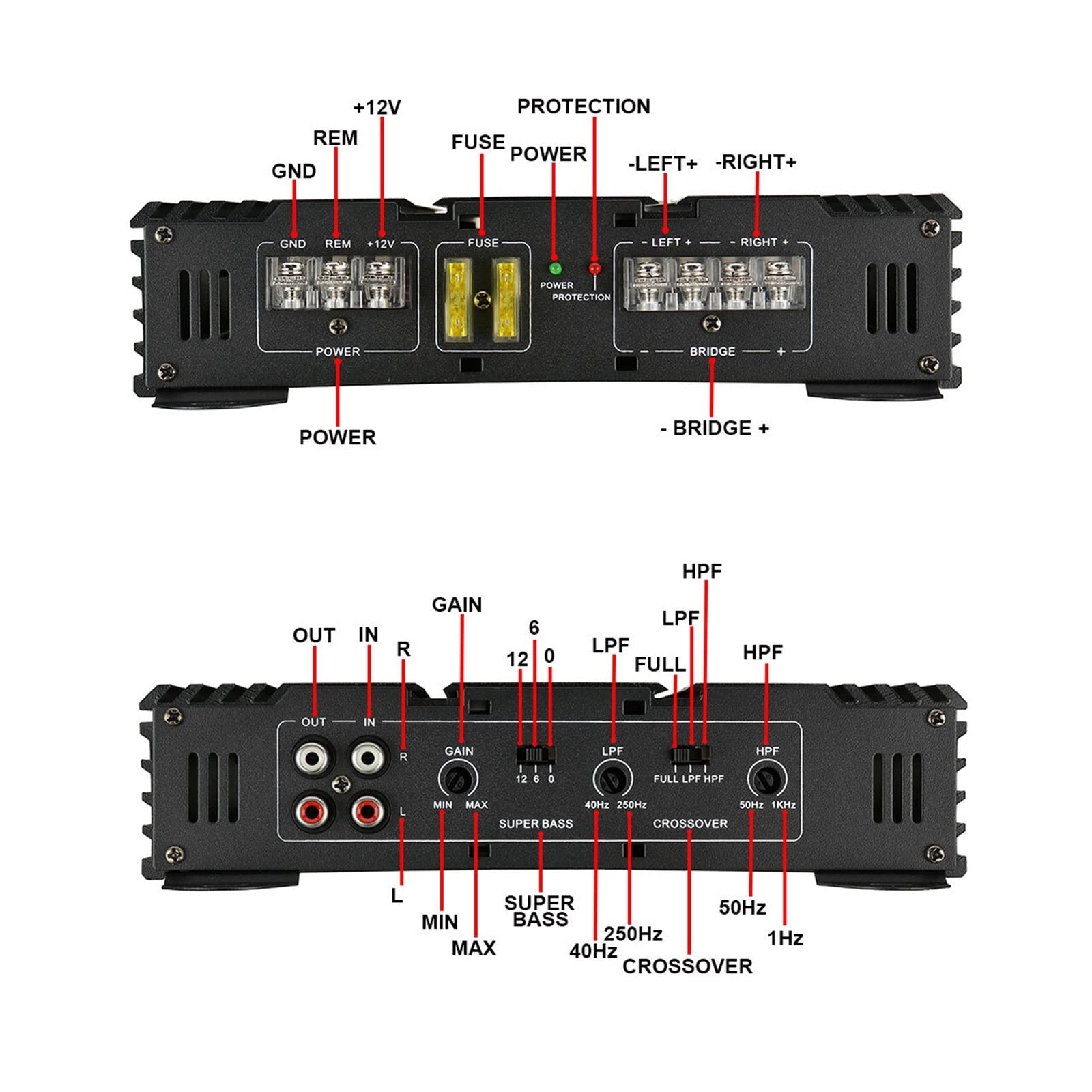 Amazon | 2 チャンネル 12V AS-2050 カーアンプクラス AB オーディオ