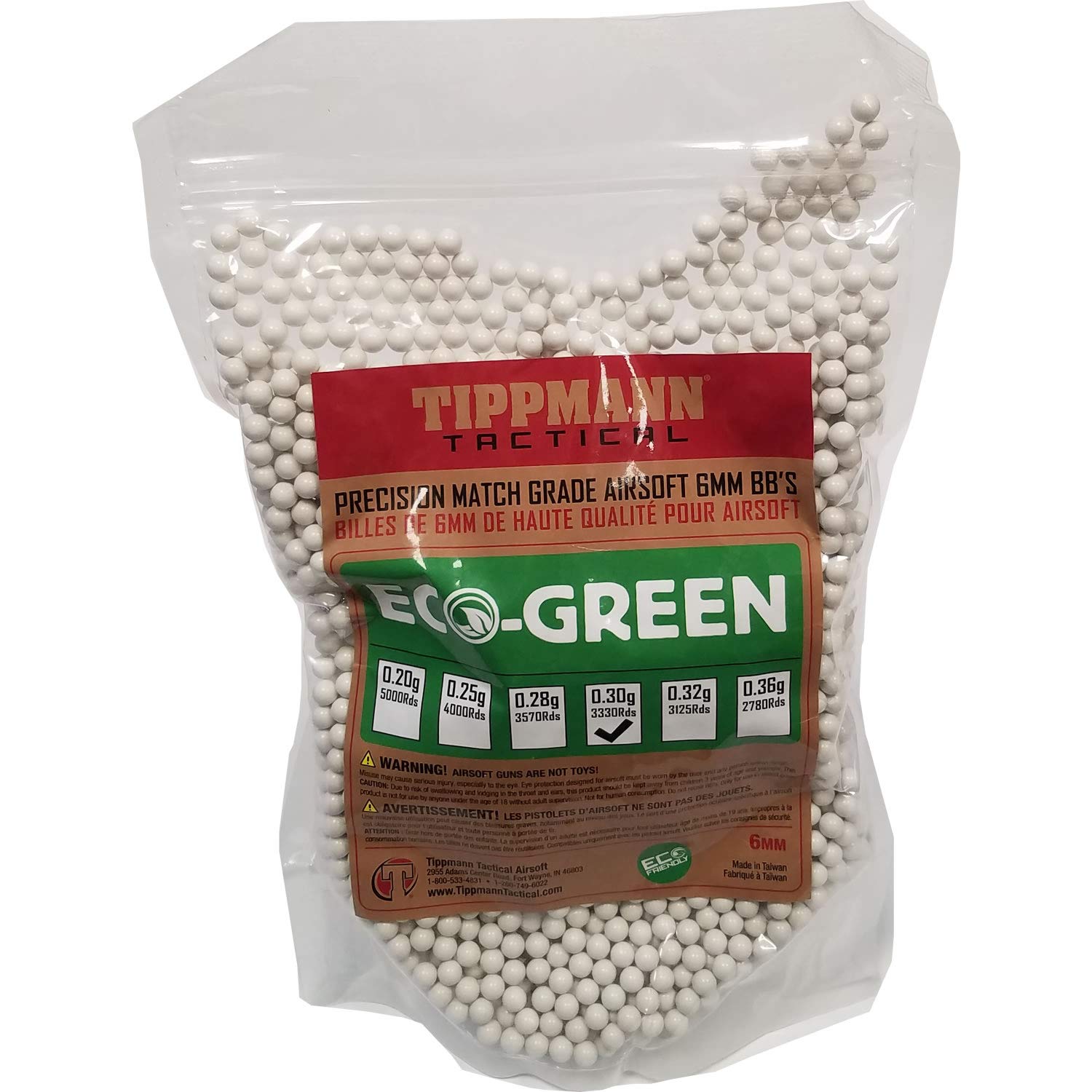 Tippmann ECO-Green Precision Match Grade 6mm Airsoft BB's White
