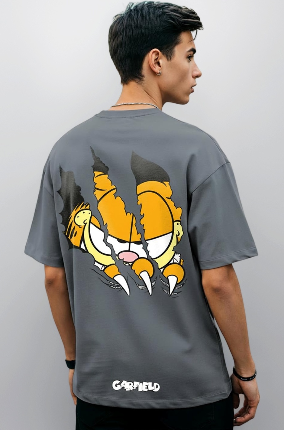 Bewakoof Men's Graphic Print Oversized Fit Half Sleeve Round Neck Pure Cotton T-Shirt