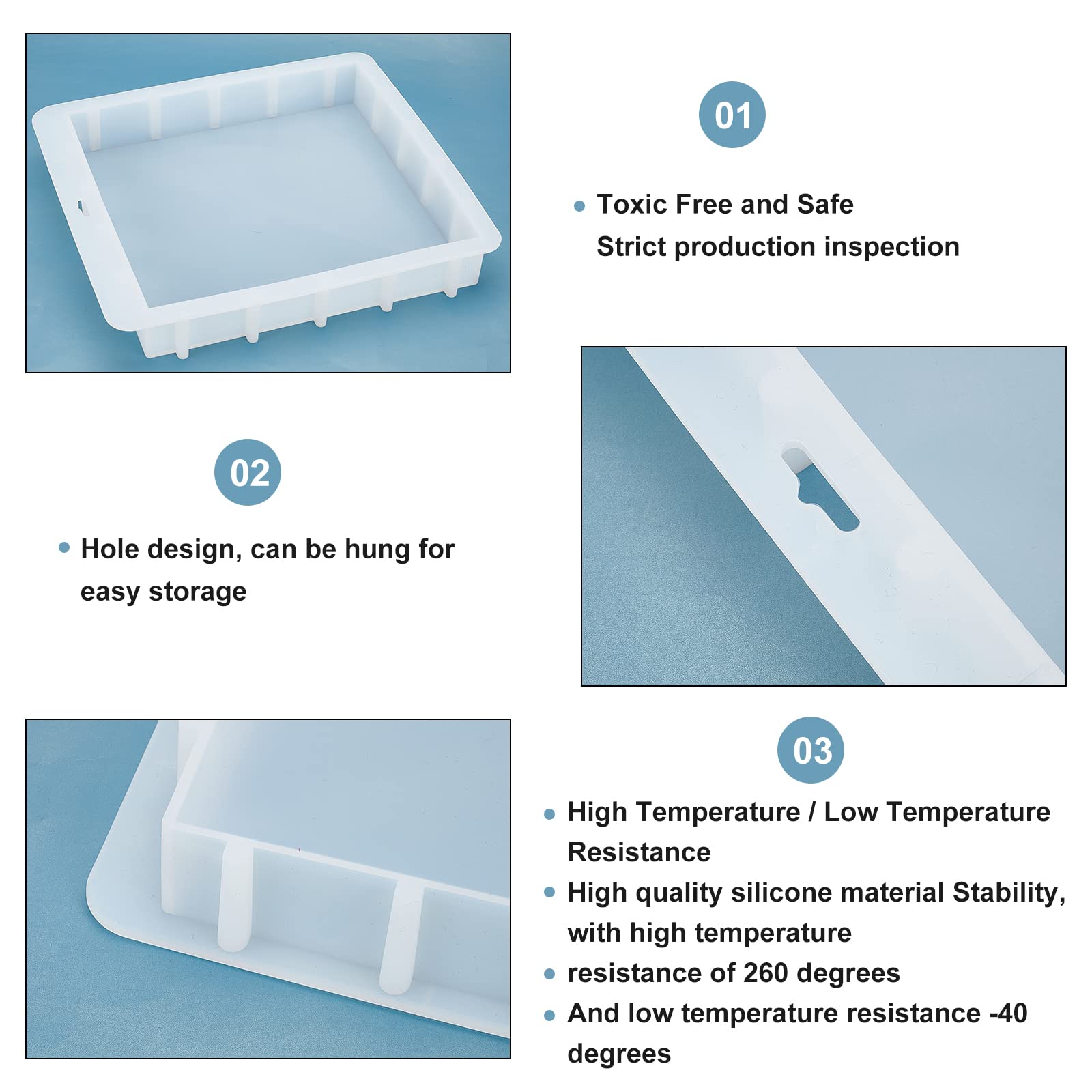 PH PandaHall Rosen-Silikonform Für Seife, Harz & Kerzen – 3D-geprägt, 24,9 X 8,1 X 5,3 Cm, 650 Ml Fassungsvermögen