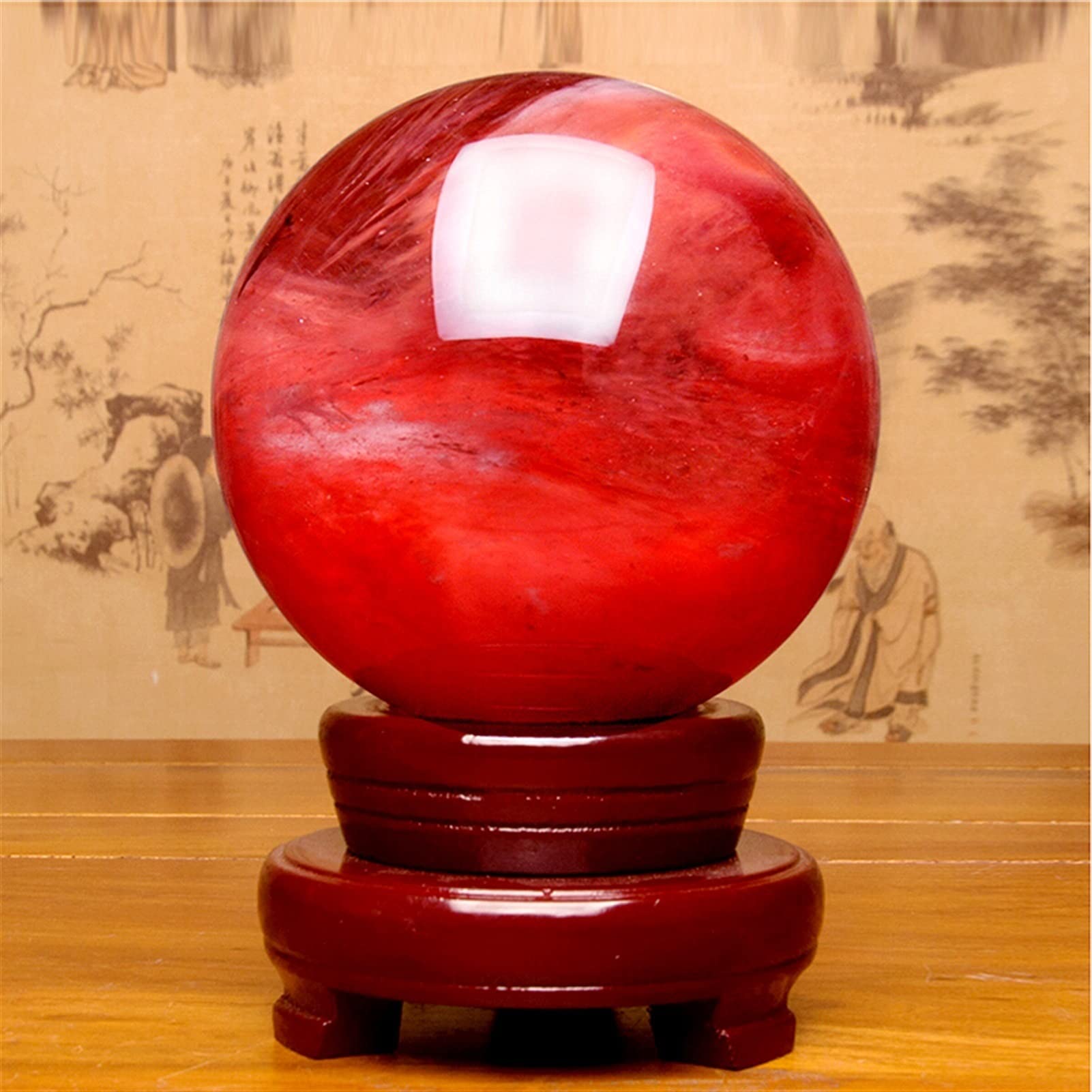 bola de cristal (en la magia occidental) Adornos de la bola de cristal rojo Rojo Sala de estar Oficina Decoración del hogar Decoración de la apertura Regalo de la abertura Bola de cristal rojo bola de