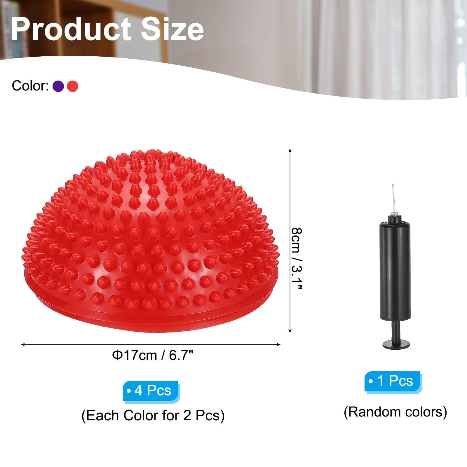 PATIKIL 4 Pcs Half Spiky Domes Balance Pods 6.7x3.1 Inch - Image 2