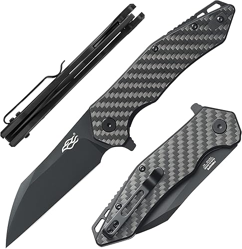Firebird GANZO FH31 Cuchillo de bolsillo plegable D2 acero Wharncliffe Blade ergonómico G10 mango con clip Caza Pesca Aleta Camping al aire libre
