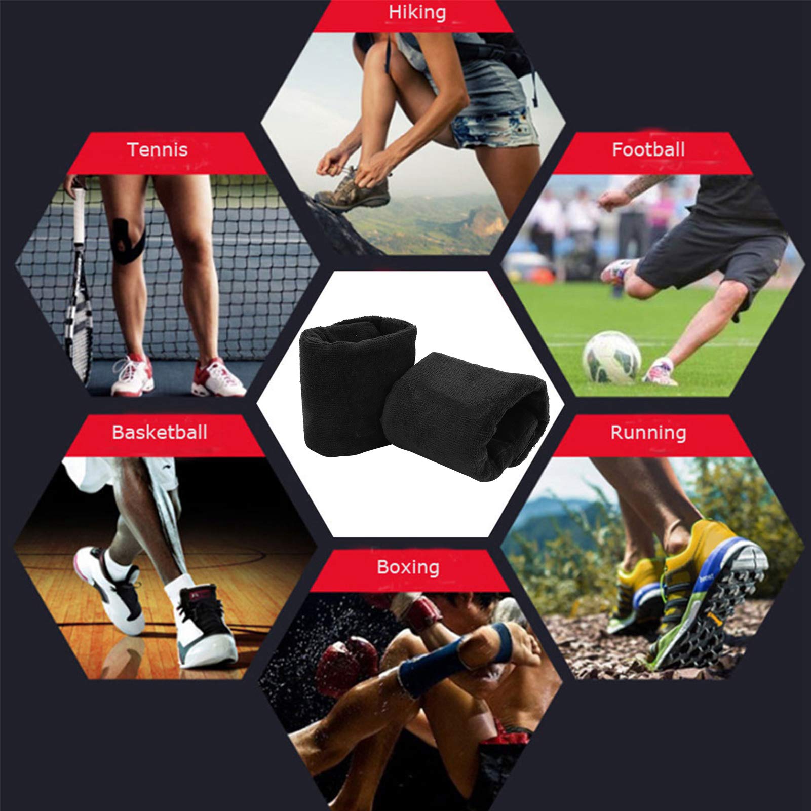 Bediffer Protège-poignet Durable pour L'entraînement de Force et L'exercice, Coton et Caoutchouc Anti-transpiration, 2 Pièces, 13 X 4,1 X 0,6 Pouces