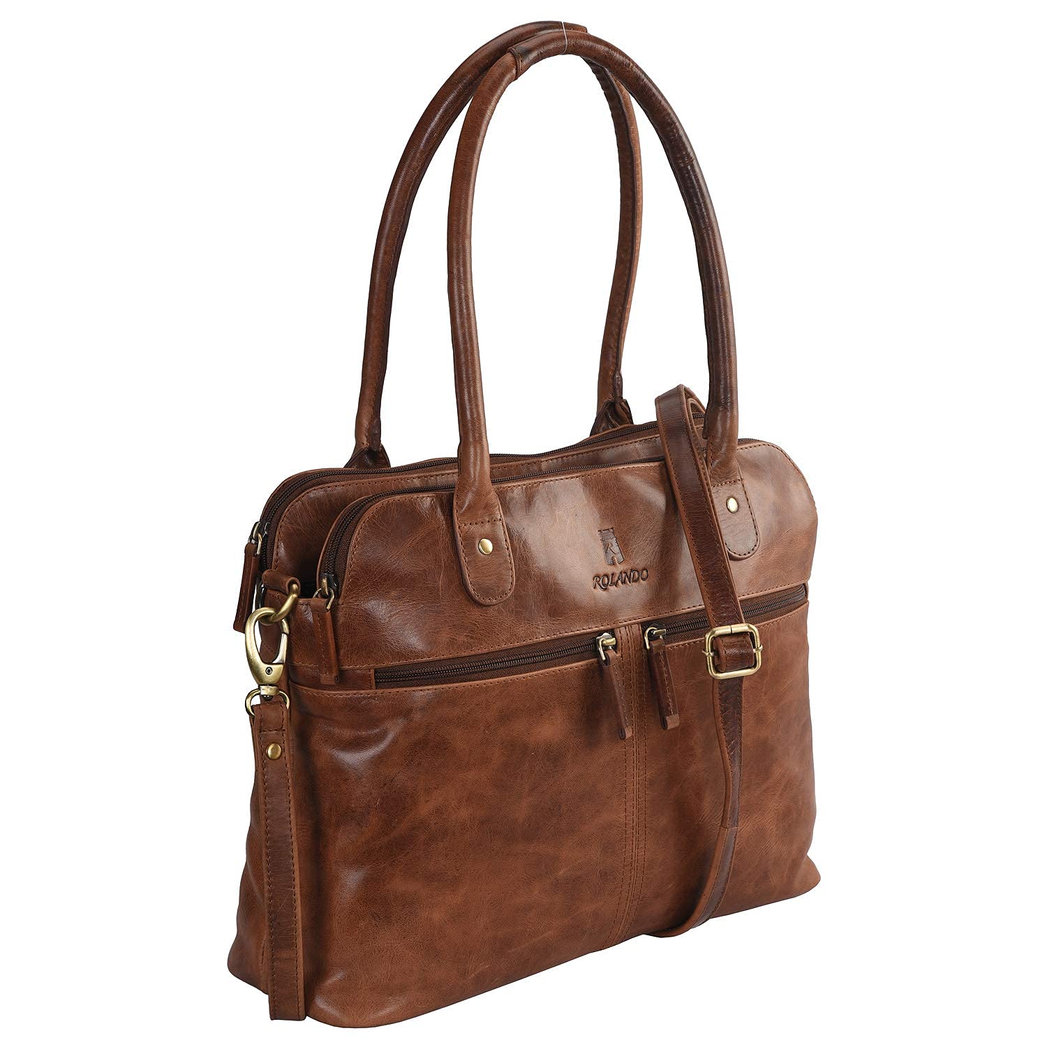 ROLANDO Frida Womens Laptop Messenger & Shoulder Sling Leather Bag (Oily Brown) (B091NW73SC) Amazon Price History, Amazon Price Tracker