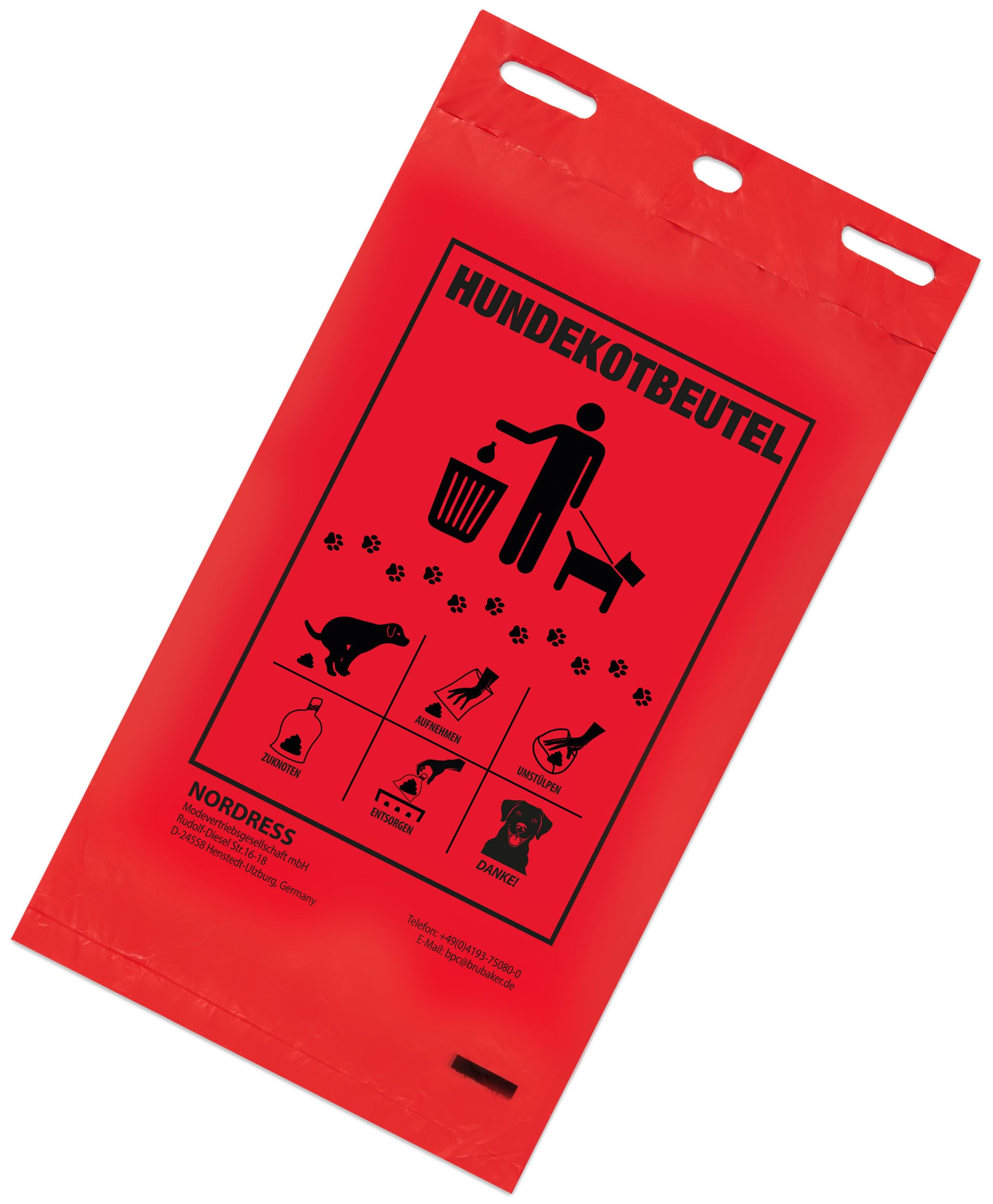 BRUBAKER Bolsa para excrementos de perro, color rojo, con ojales para colgar para dispensador