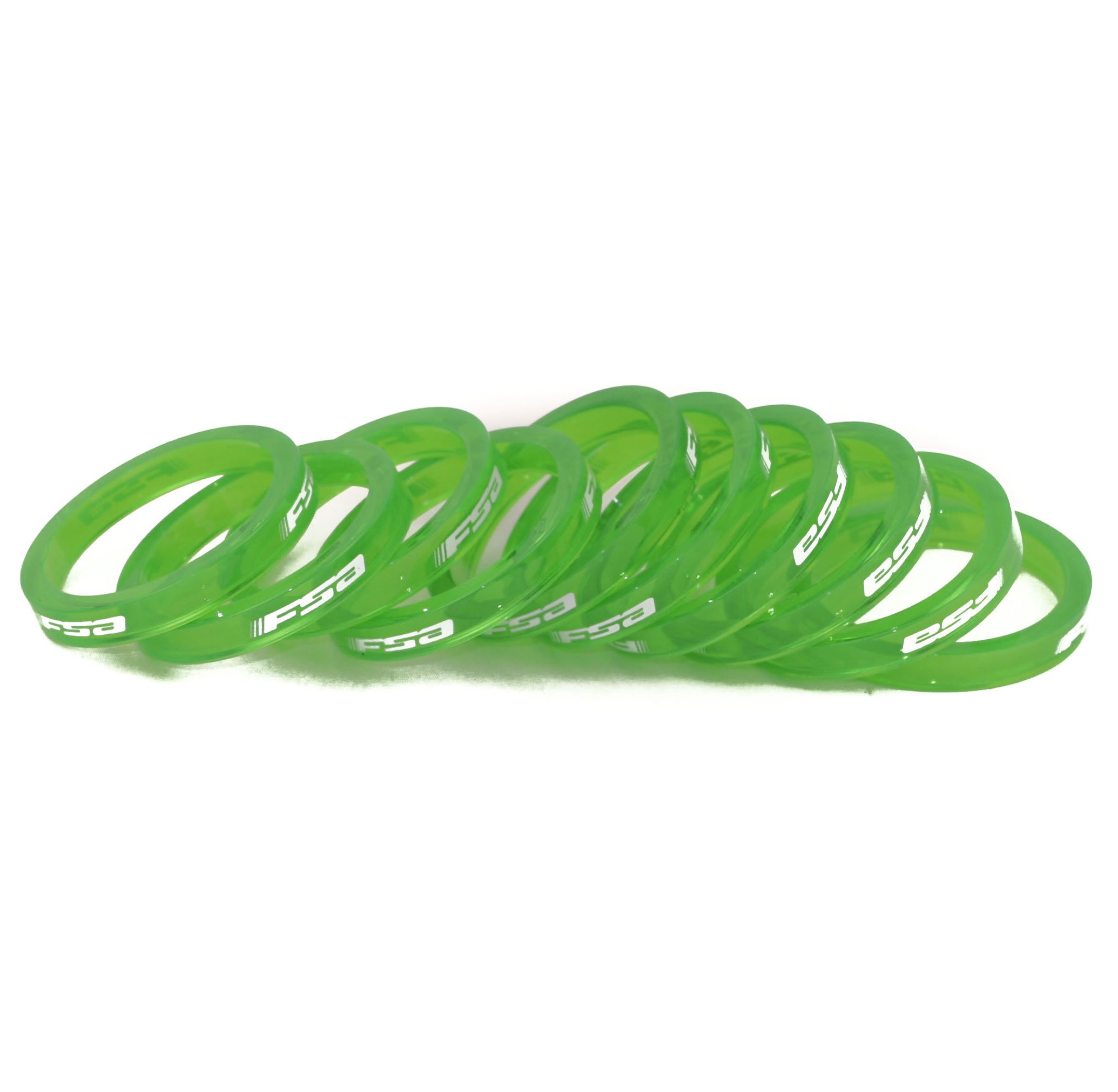 FSA Polycarbonate Headset Spacer-Pack of 10 (1-1/8-Inch x 5mm, Green)
