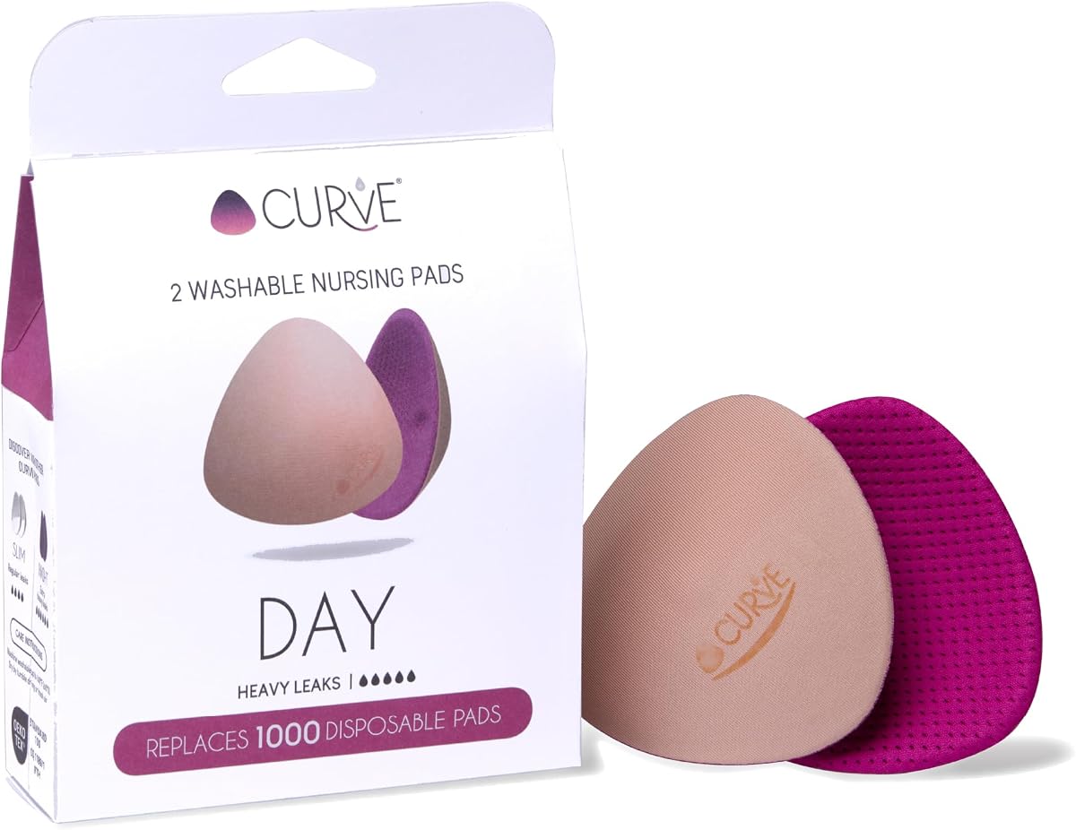 Essential Day - 2 discos absorbentes para lactancia - Ultra absorbentes - Discos absorbentes reutilizables y lavables - Fugas intensas - Manténgase seco todo el día, ecológico. Di adiós a las toallas sanitarias desechables