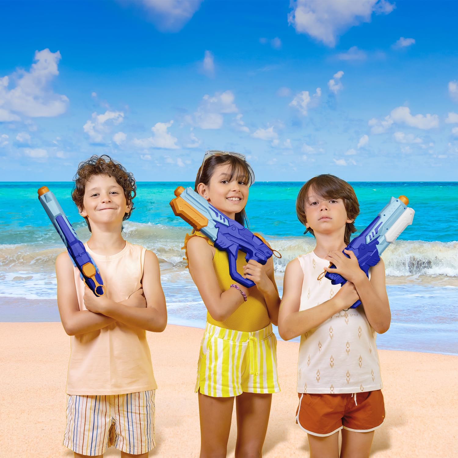 MOZOOSON 2 Pack 600ml Wasserpistole für Kinder, Wasserpistolen Großer Kapazität mit Reichweite bis zu 8-10 M, Water Spielzeug für Mädchen Junge Sommerpartys im Freien, Strand, Pool