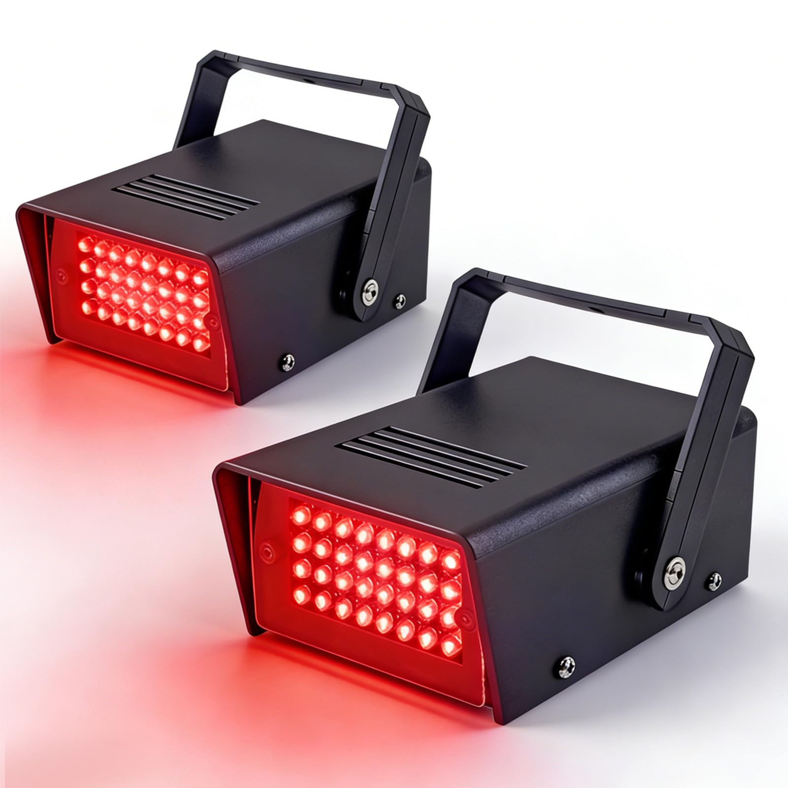 2 Pacchetti Mini Luce Stroboscopica 32 LED Lampada Stroboscopica Rossa Luci Discoteca per Casa Luce Stroboscopiche