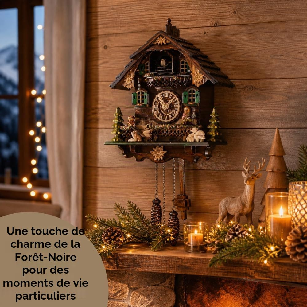 Schwarzwald-Palast Pendule à Coucou Mouvement Quartz Style Chalet 32cm by Cuckoo-Palace