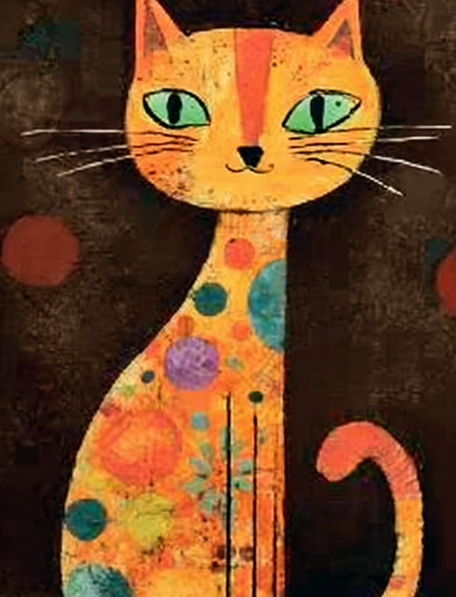 WANGWANGMIAO Paint by Numbers for Adults -Colorful Cats-Painting by Numbers for Kids,Oil Number Painting Kits for Home Wall Decor，20x16inch，Without Frame