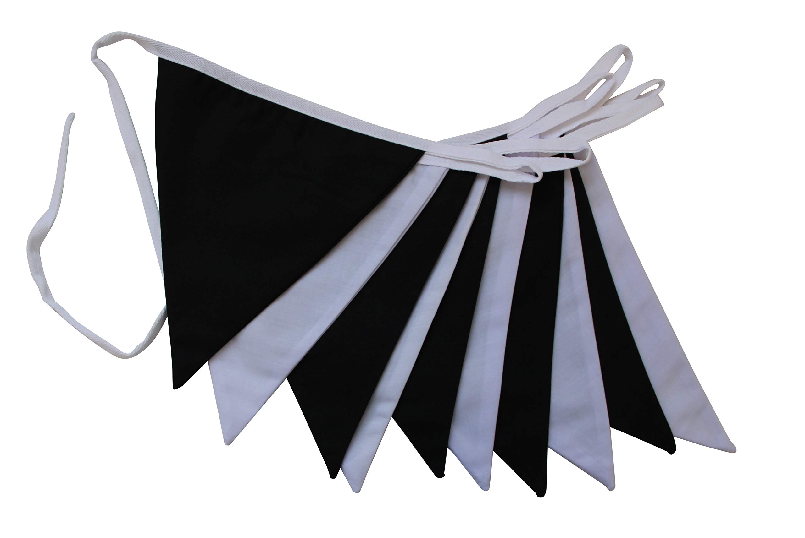 3m Black and White Bunting - Double Sided Fabric Bunting