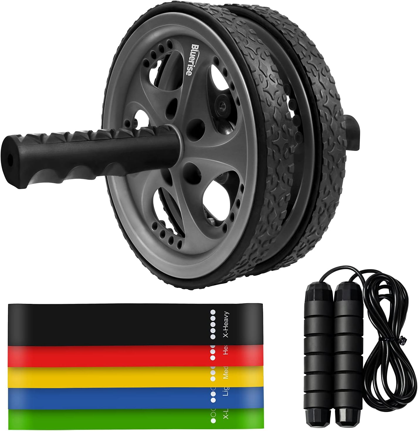 BLUERISE Ab Roller kit 3-in-1 Ab Roller Wheel with Resistance Bands Jump Rope Fitness Equipment Portable Exercise Equipment Suit Ab Workout Equipment