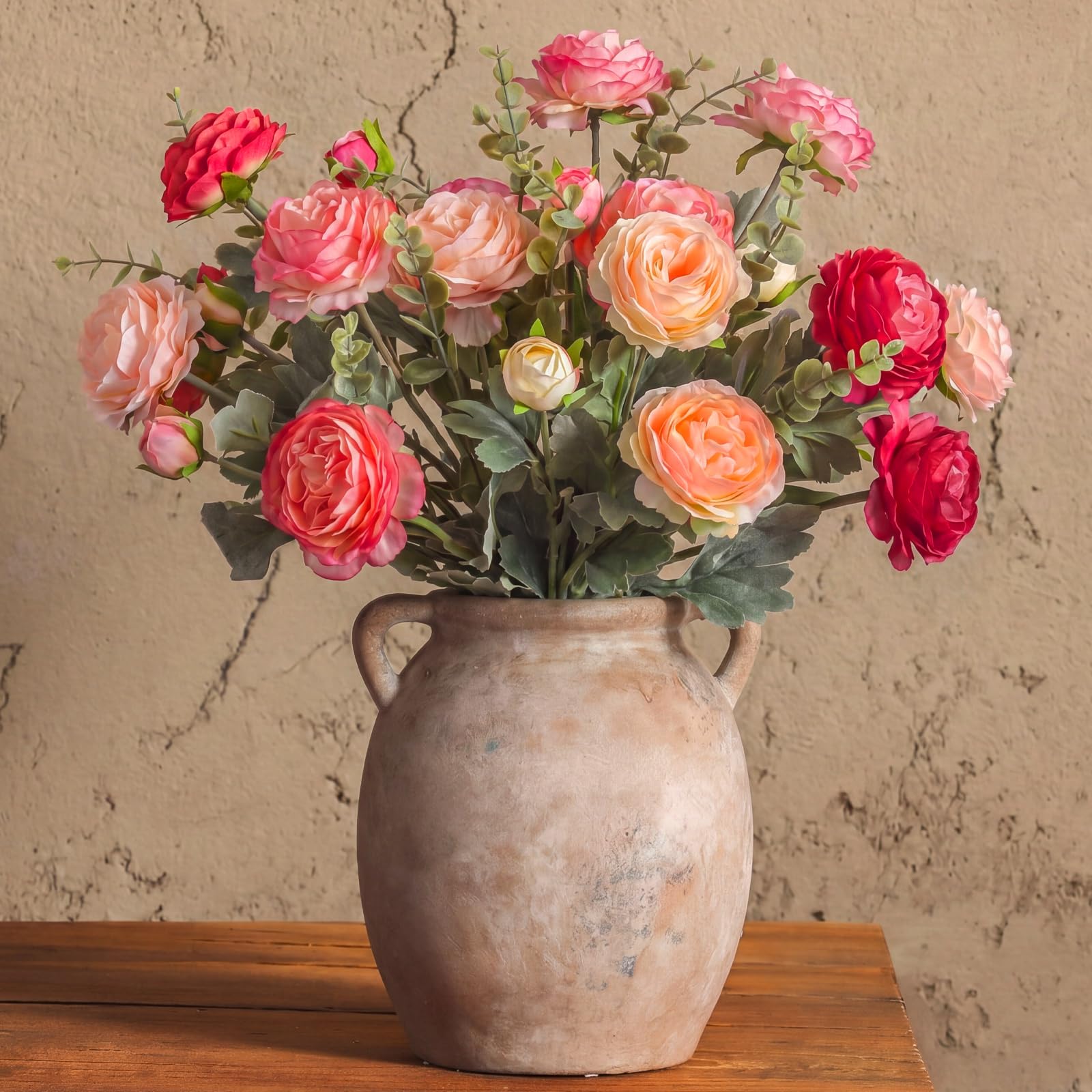 Photo 1 of Daifunli 18 Pcs Faux Silk Peony Artificial Flowers for Vase Vintage Bulk Fake Peonies Branches with Stems for DIY Bouquet Centerpieces Wedding Fillers Arrangements Shower Decorations(Classic)