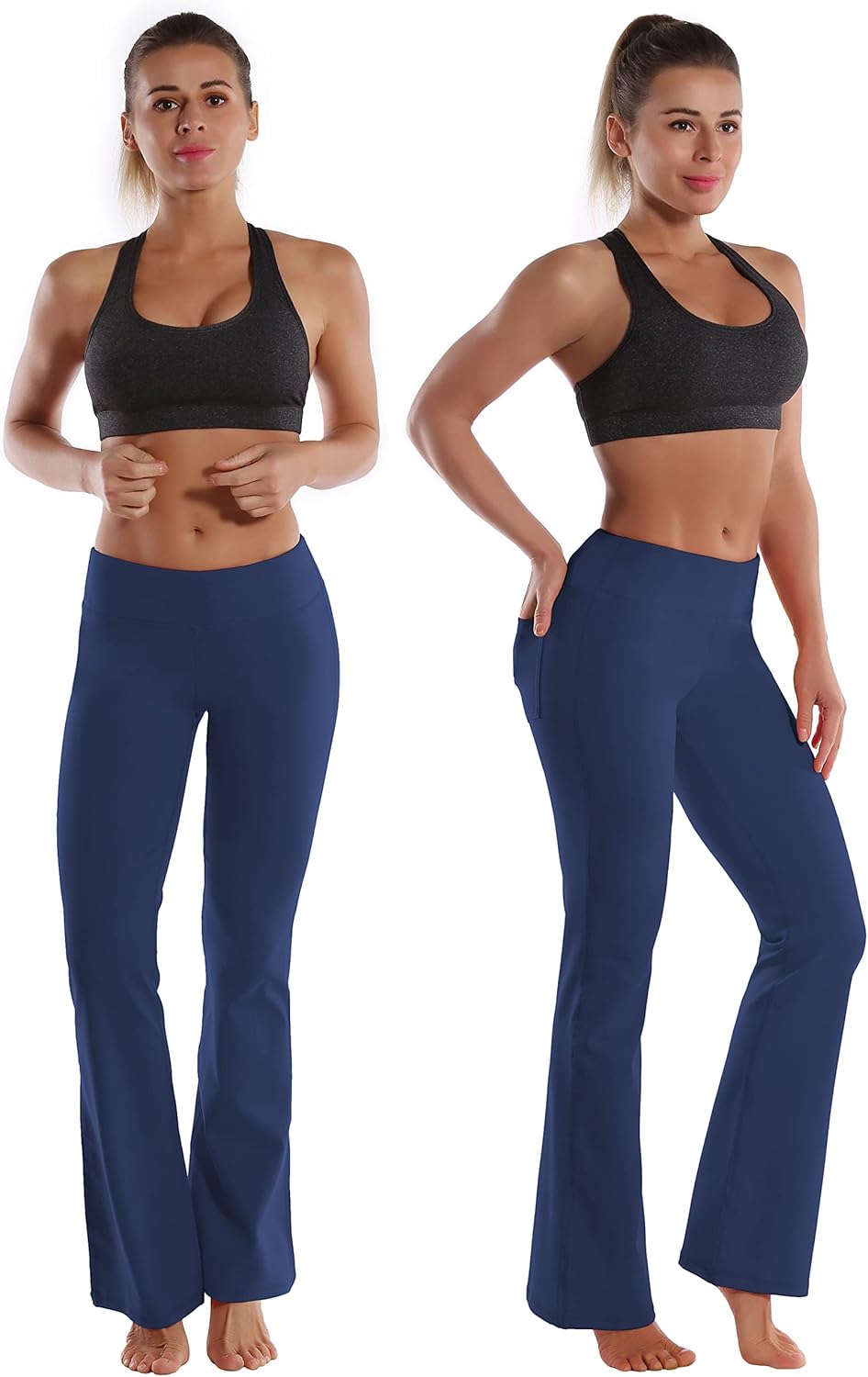 BUBBLELIME 29"/31"/33"/35" 3 Styles Women's Bootcut Yoga Pants Basic/Back Pockets High Waist Workout Tummy Control Flare - Image 2