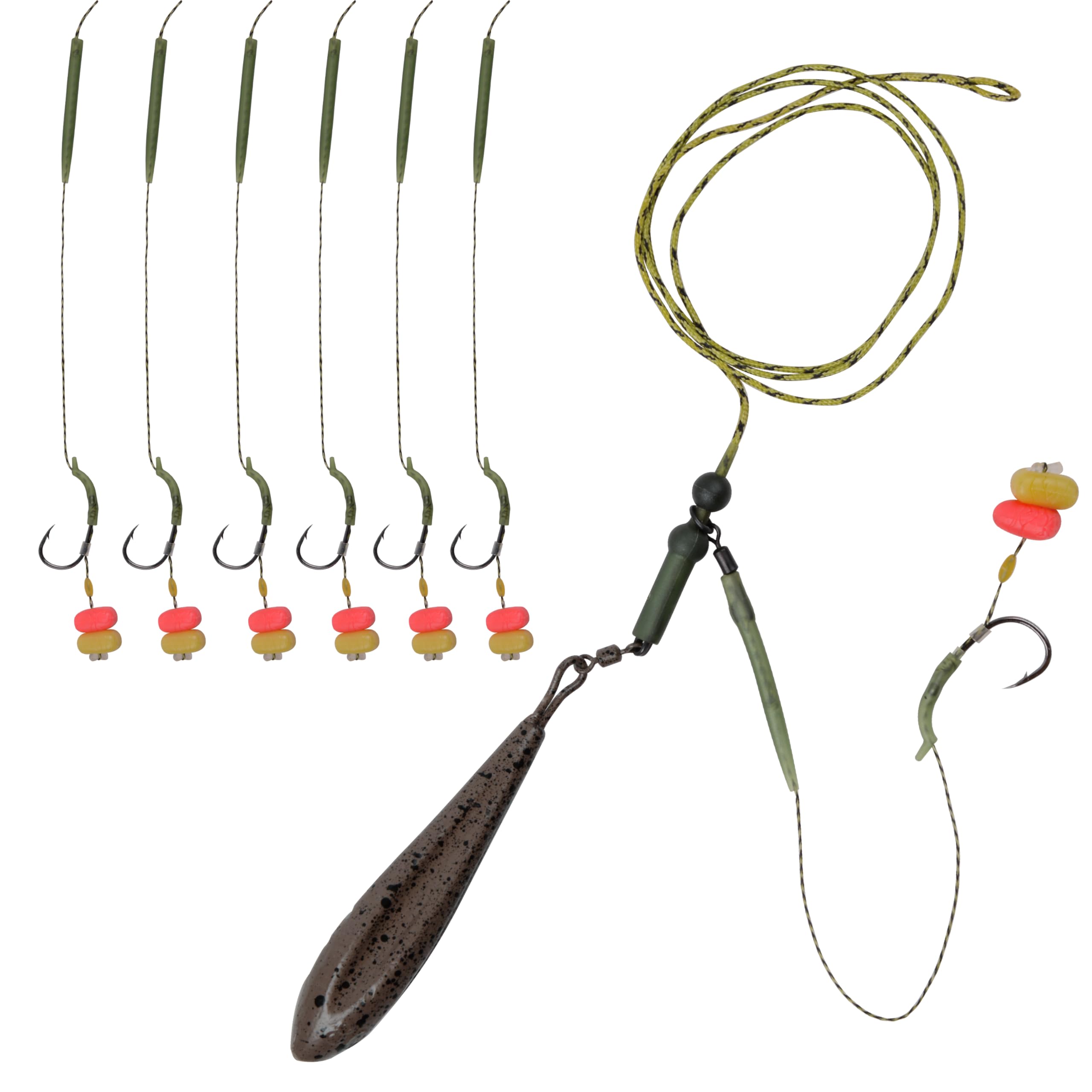Carp Fishing Rigs Kit Handmade Setup Hair Rigs Terminal Tackle Kit Chod Helicopter Rig with Hook Swivels Corn Bait Leader Line Boilies Bait Rig Carp Fishing Accessories