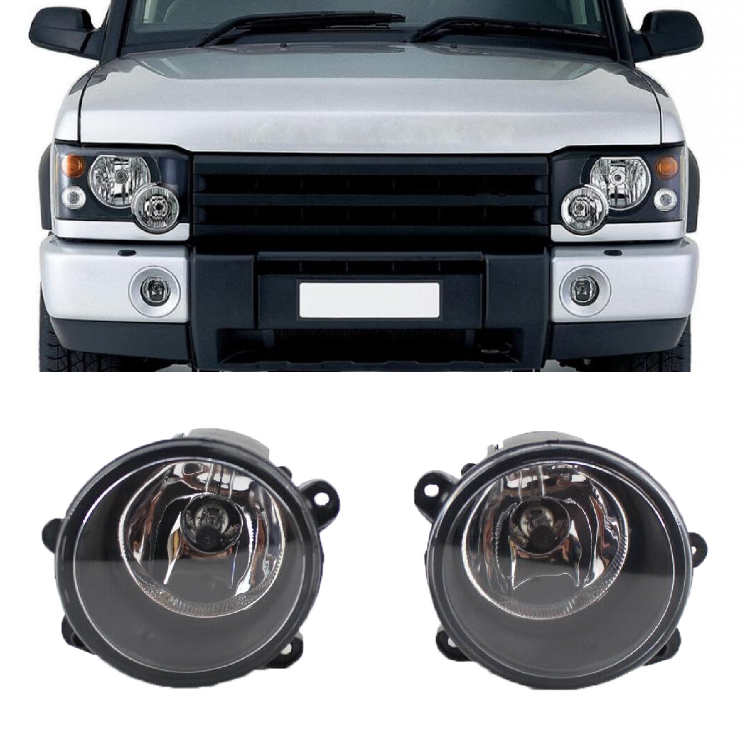 Fendinebbia per paraurti anteriore trasparente, compatibile con Land Rover Discovery 2 3 Range Rover Sport L322 (destro e sinistro)