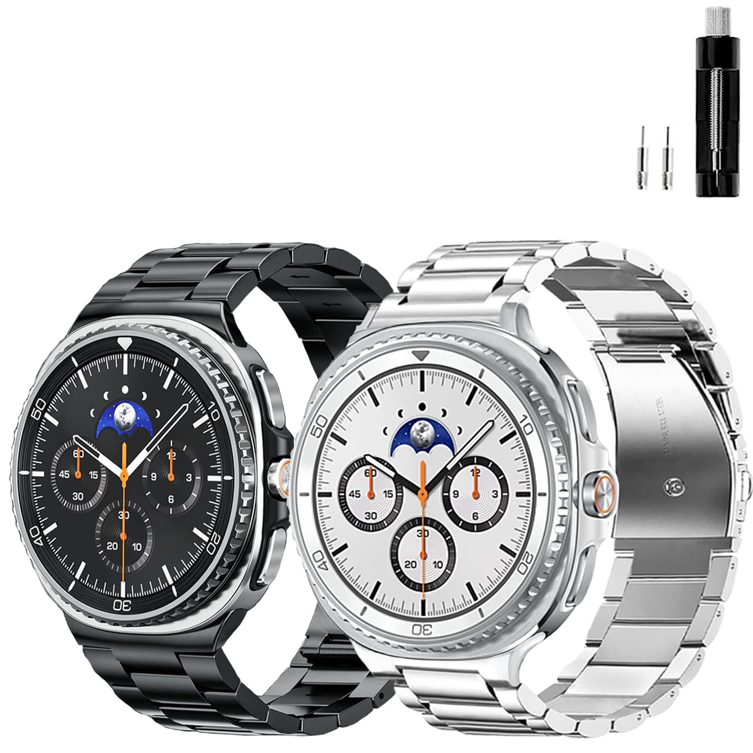 GOLDTOLUCK No Gap Stainless Steel Band Compatible with Samsung Galaxy Watch 8 7 6 5 4 Classic FE Pro Ultra 40mm 44mm 46mm 43mm 47mm 45mm 42mm