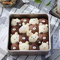 Vista 7 de CHEFMADE Molde cuadrado para tartas, plato de 8 pulgadas de profundidad con parte inferior suelta extraíble antiadherente cuadrado para hornear