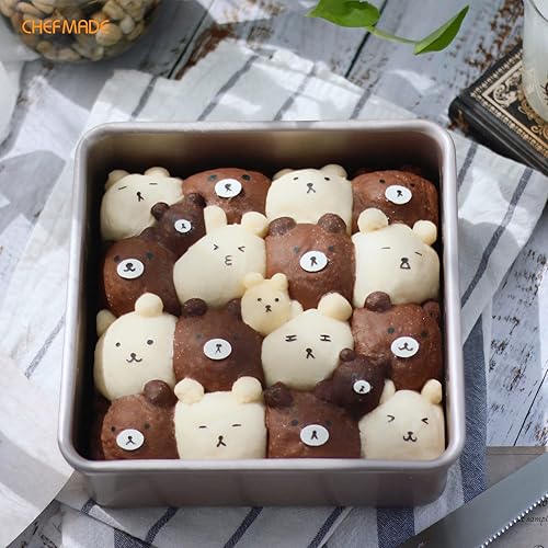 Miniatura 7 de CHEFMADE Molde cuadrado para tartas, plato de 8 pulgadas de profundidad con fondo suelto extraíble, antiadherente, cuadrado para hornear en horno