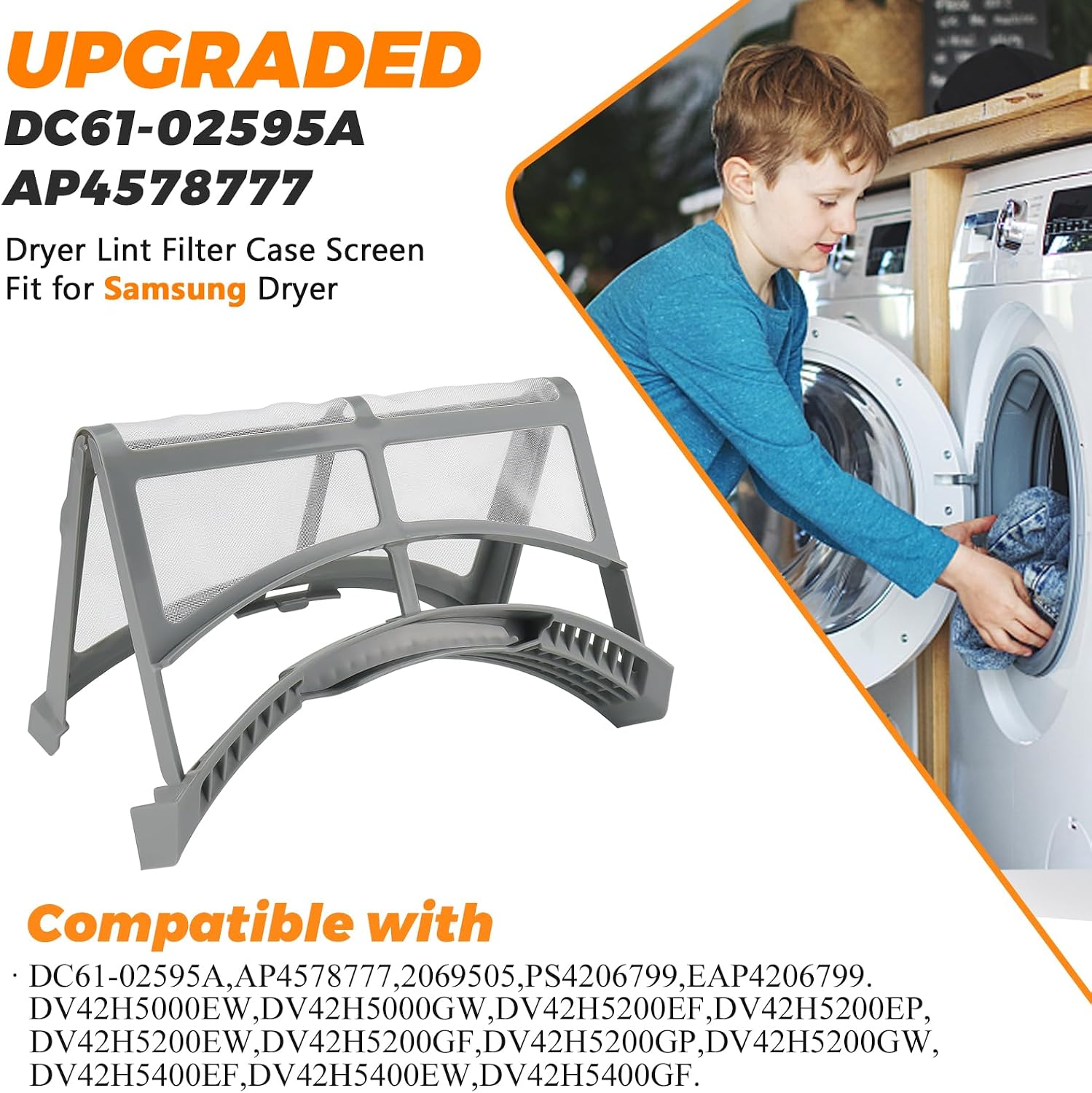 2026 Upgraded DC61-02595A AP4578777 Dryer Lint Filter Case Screen by Blutoget-Dryer lint trap filter Fit for Samsung Dryer-DVE45T6000W, DV42H5200EW/A3, DV42H5000EW/A3,2069505, PS4206799, EAP4206799