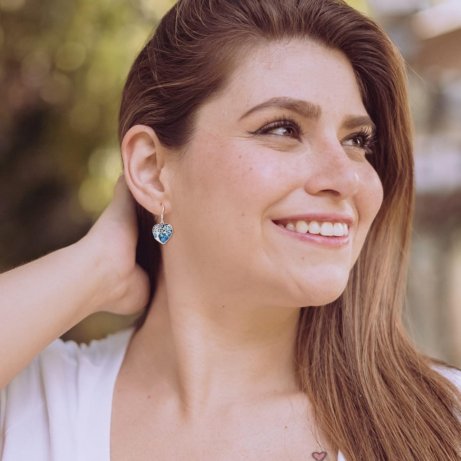 Dangle Earrings Sterling Silver Moonstone/Turquoise/CZ/Crystal Earrings for Women Tree of Life Animal Filigree Leverback Earrings Jewelry Gifts - Image 7