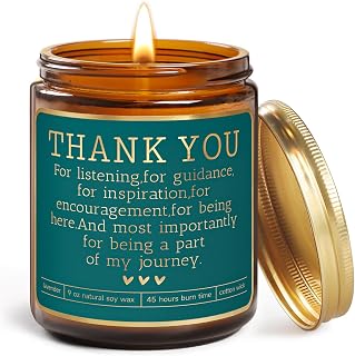 Thank You Gifts for Women & Men - Appreciation Gifts for Boss, Teacher, Employees, Friends, Mom, Nurse & Coworker - Candle Included