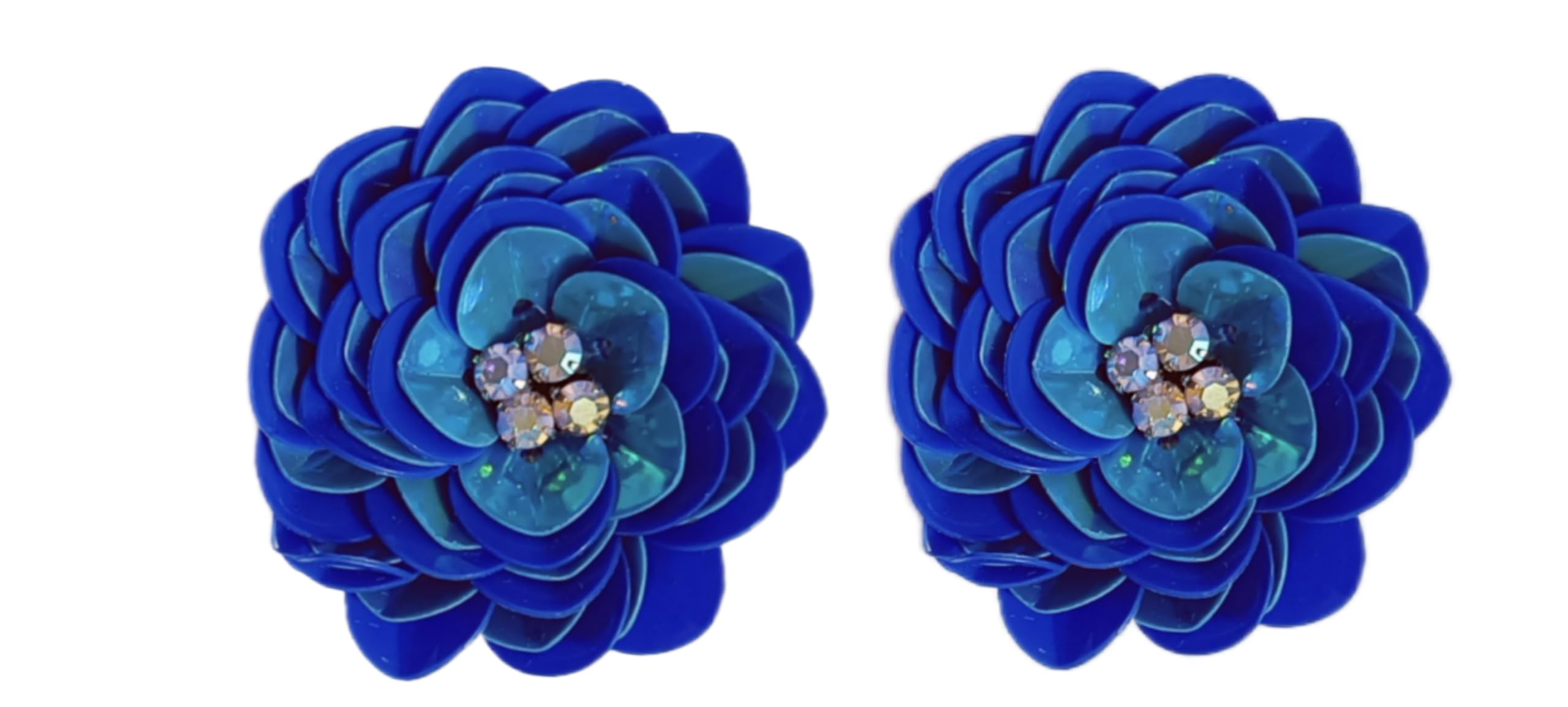Future Fashion Flower Earring Artificial Flower in Decorative Flower White Scalloped Edged Earring for Women and Girls (Blue) (B0D3XC92VC) Amazon Price History, Amazon Price Tracker