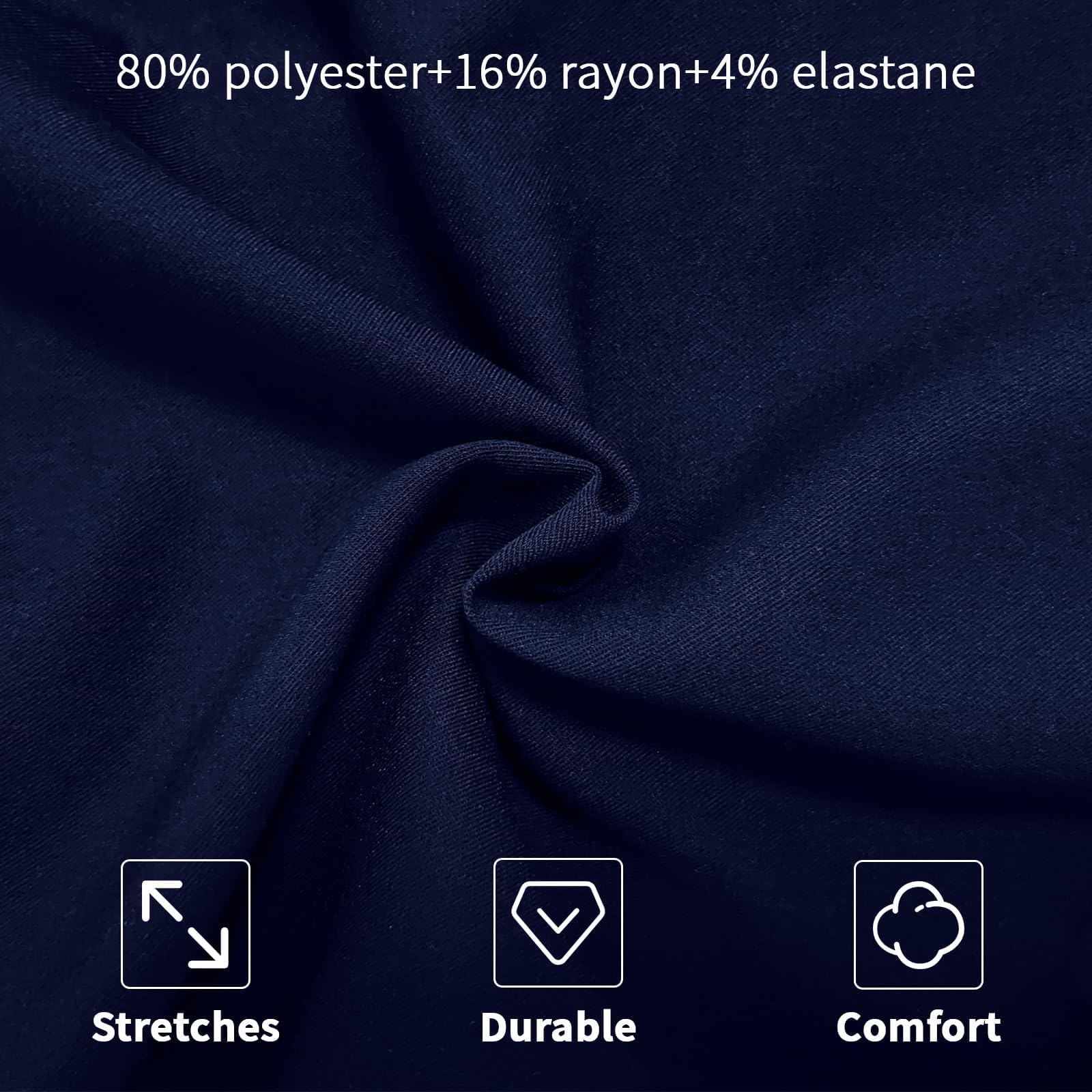 Unisex Pantaloni Medicale Sanitari Elastico 4 Tasche, Pantaloni da Lavoro Uomini e Donne per Medico Infermiere Dentista OSS